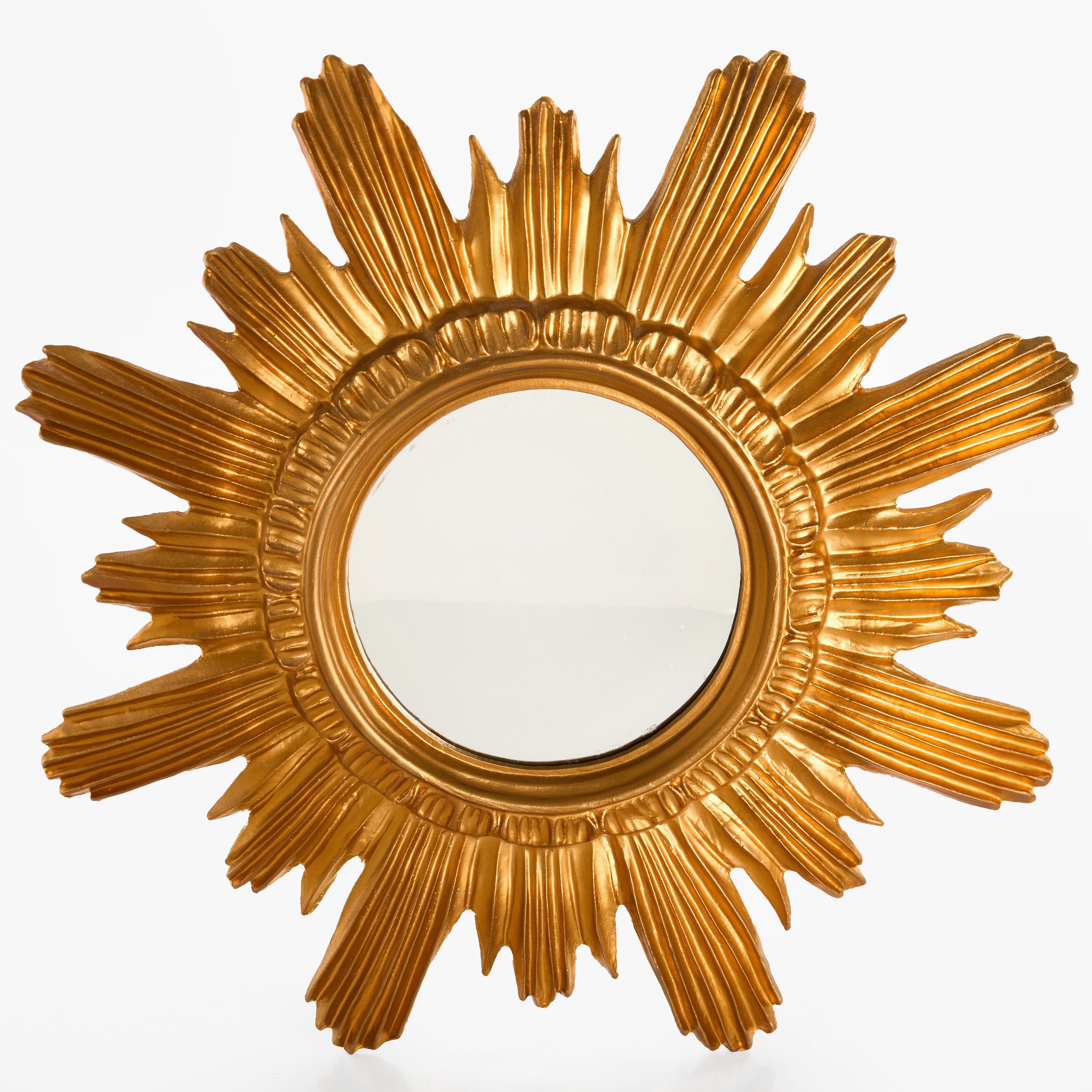 SOLSPEGEL, guldmålat konstmaterial, Italien, 1900-talets senare del.