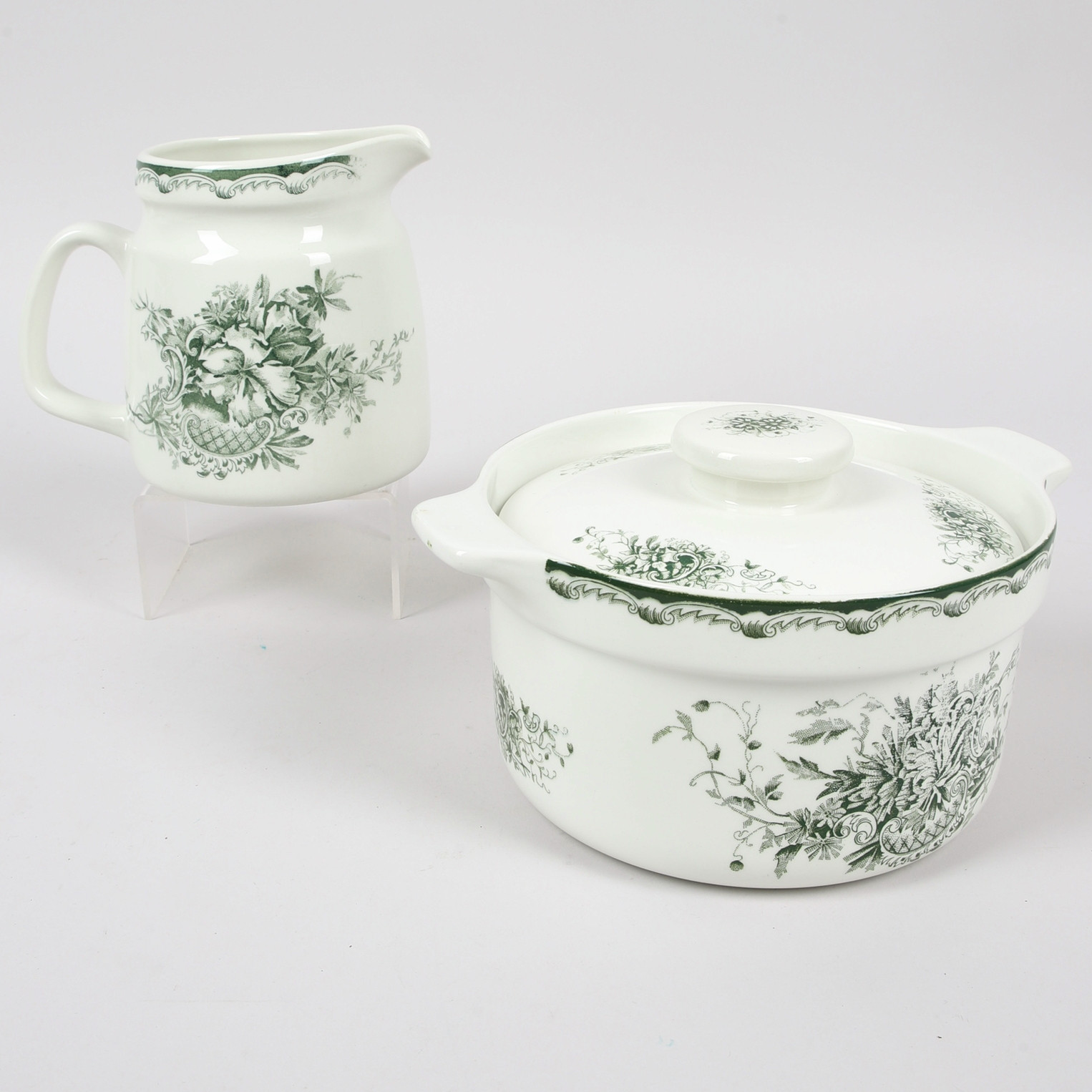 KAROTT & KANNA, 2 delar, porslin, "Grön Anna", Rörstrand.