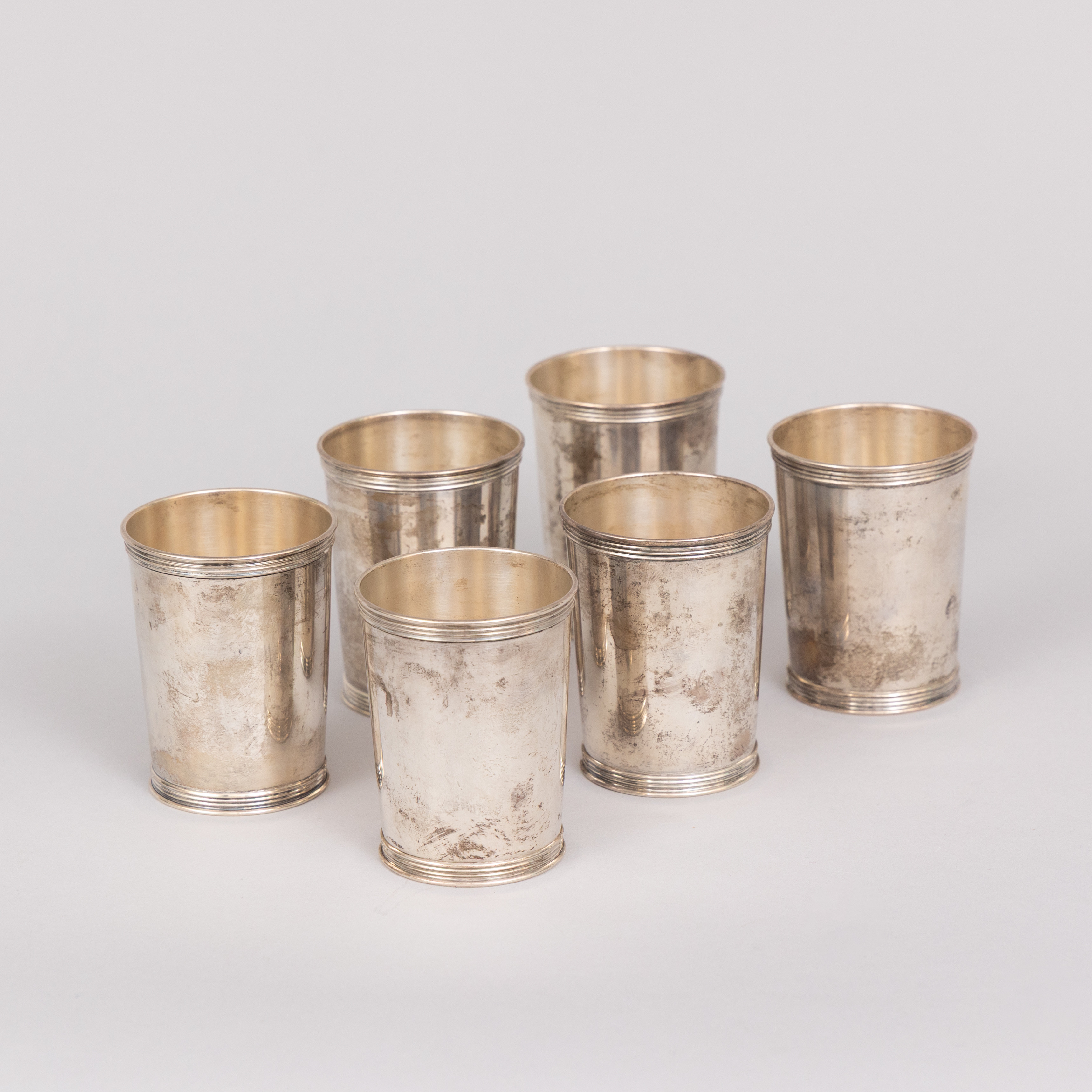 BÄGARE, 6 st, Sterlingsilver, Manschester Silver Co, USA.