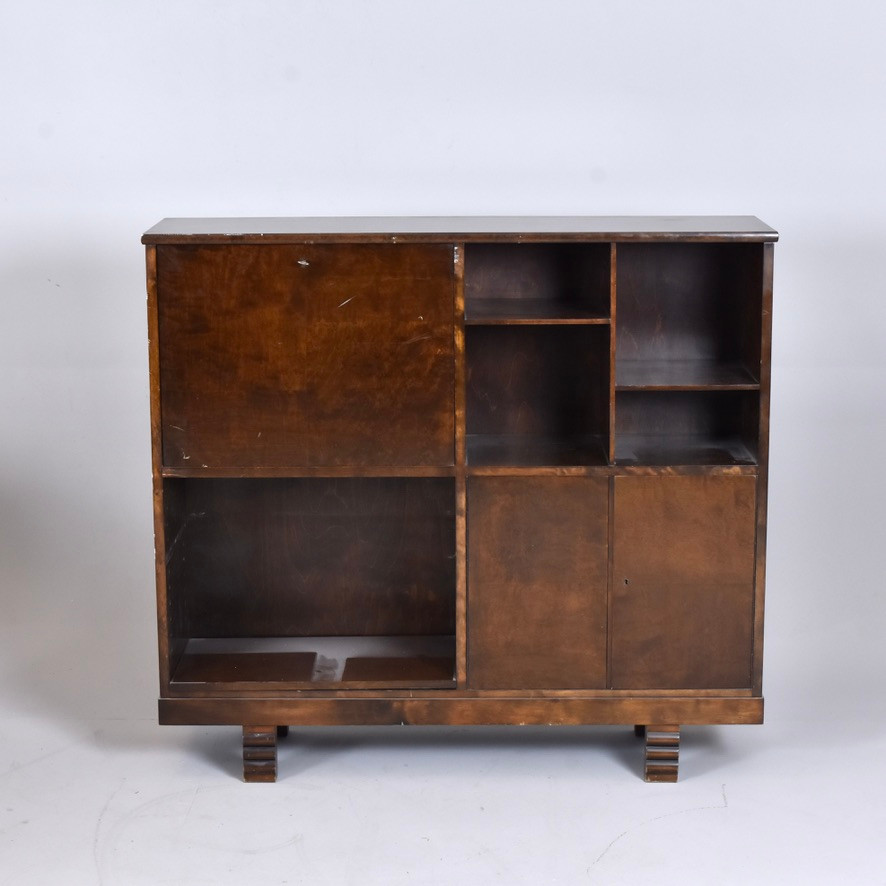 BOKHYLLA, mörkbonad björk, Funkis, 1930/40-tal.
