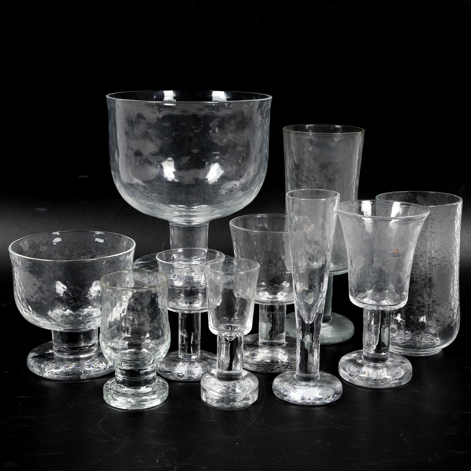 GÖRAN WÄRFF. Glasservis, 65 delar, "Rustika", Pukeberg.