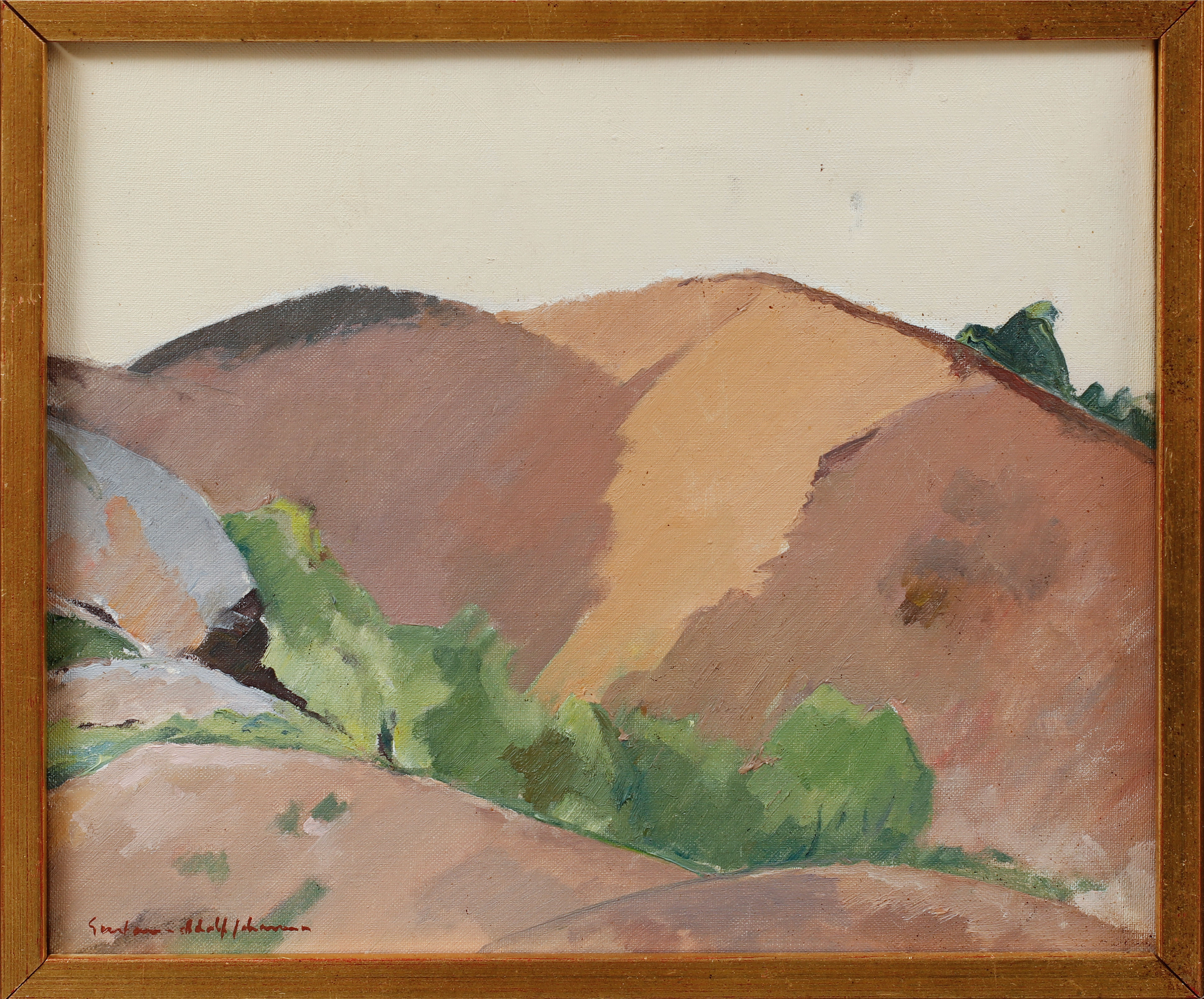 GUSTAV-ADOLF JOHANSSON. Olja på duk, Bergslandskap, signerad.