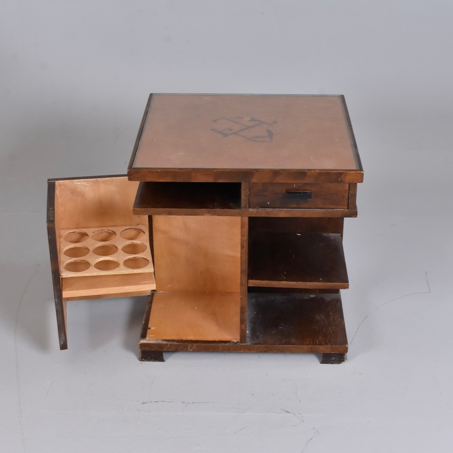 RÖKBORD MED INTARSIA, med glasskiva, Art Deco, 1930/40-tal.