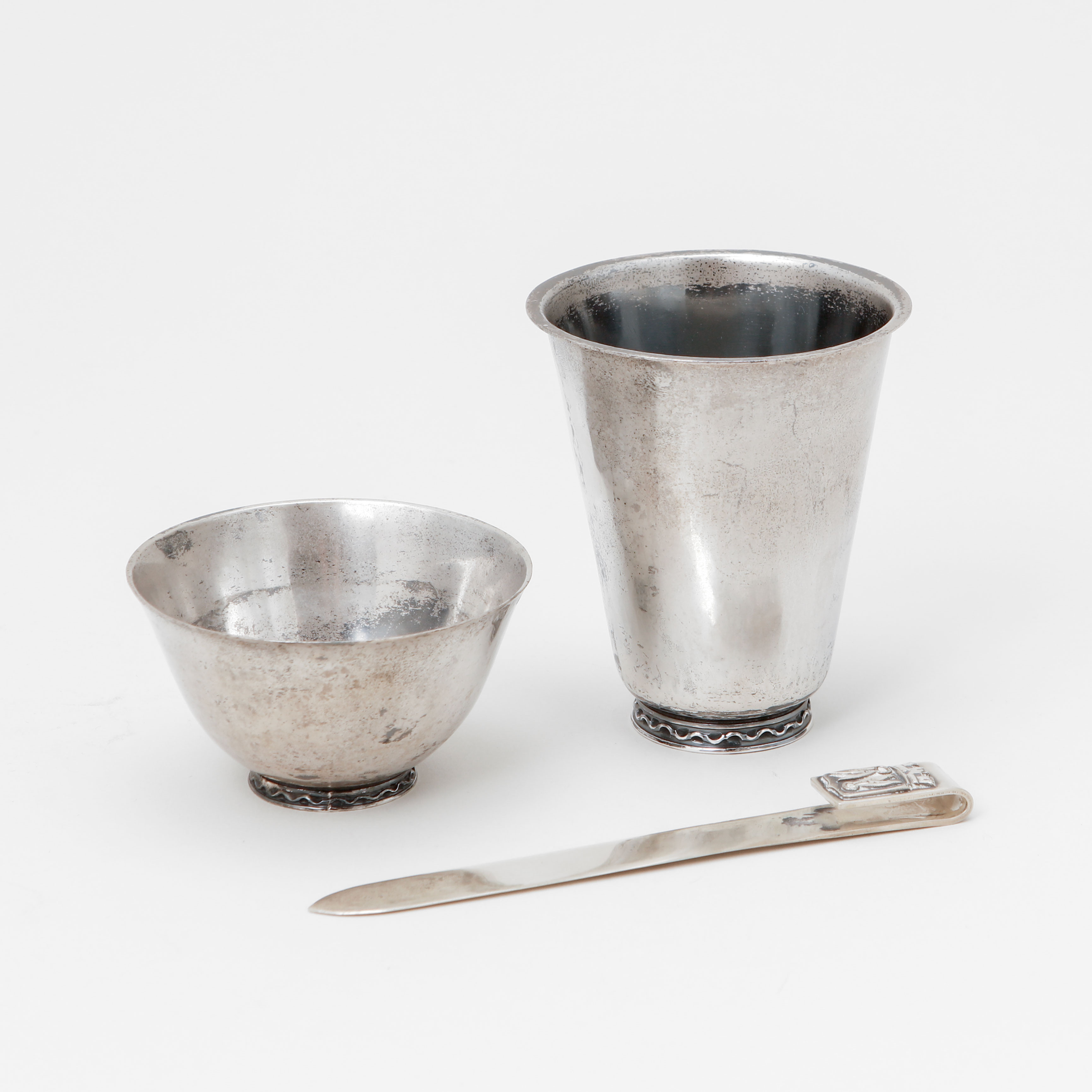 TORE KULLANDER. Silverföremål, 3 st, Borås 1950-60-tal. Vikt ca 220 g.
