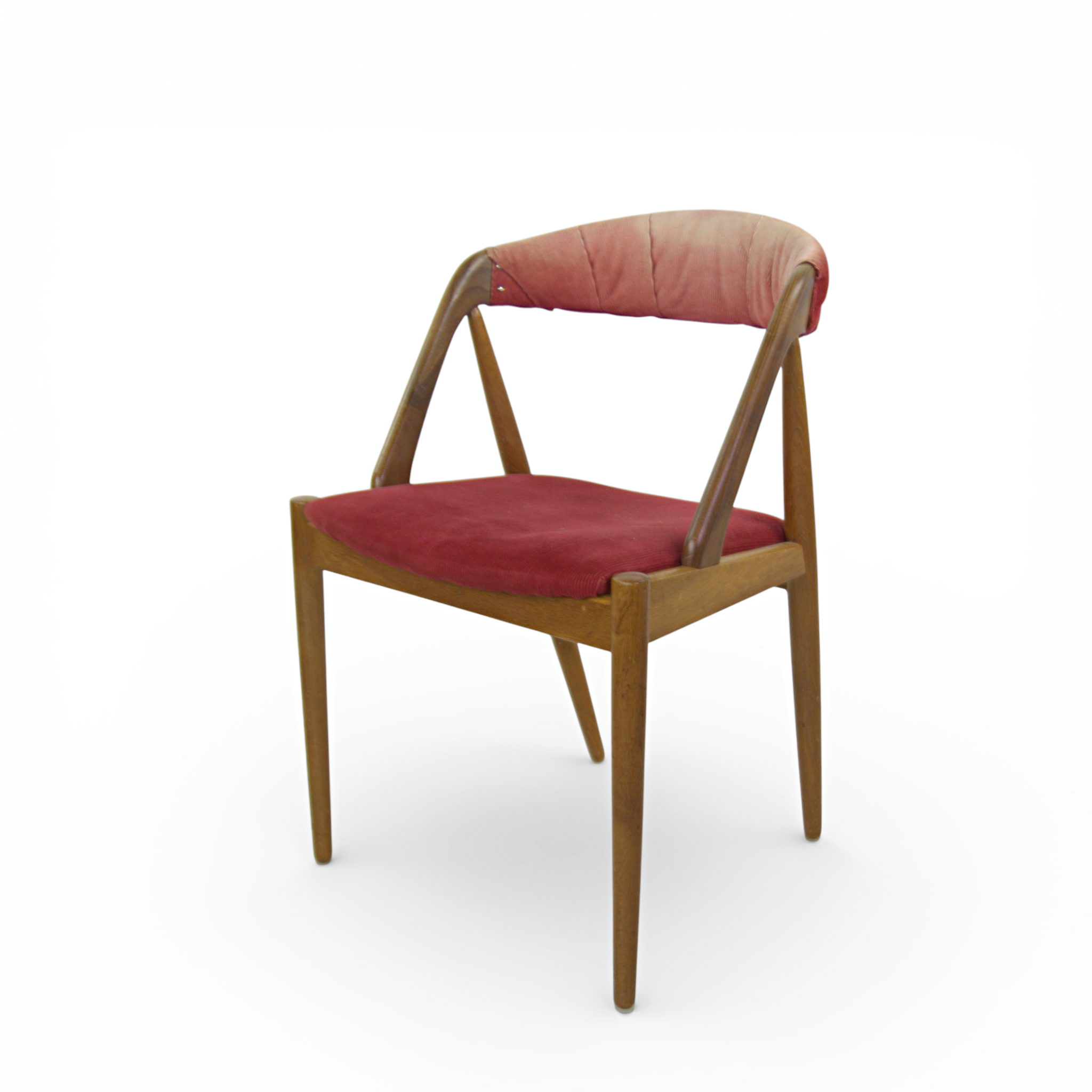 SKRIVBORDSSTOL, teak, tygklädd rygg- & sits, 1960-tal.