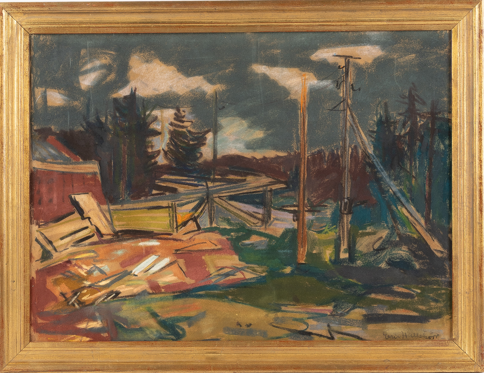ERIC HALLSTRÖM. pastell, signerad.