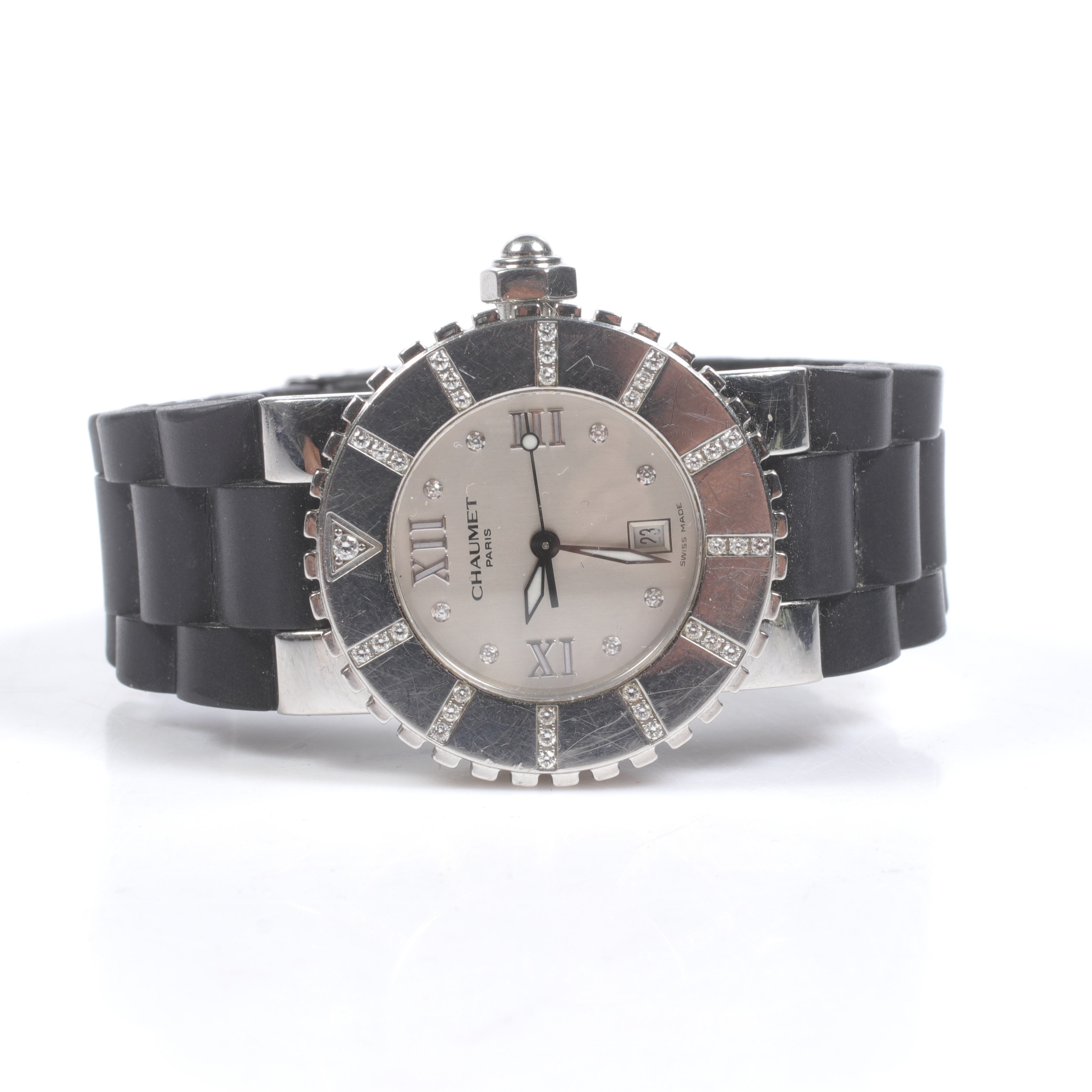 ARMBANDSUR, stål, quartz, saphirglas, med 42 labbodlade diamanter, Chaumet Class One, 2000-tal.