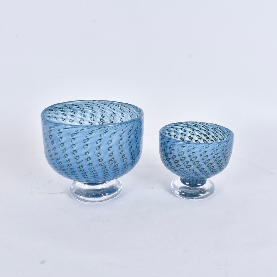 BERTIL VALLIEN. Skålar, 2 stycken, glas, "Cirrus", Boda.
