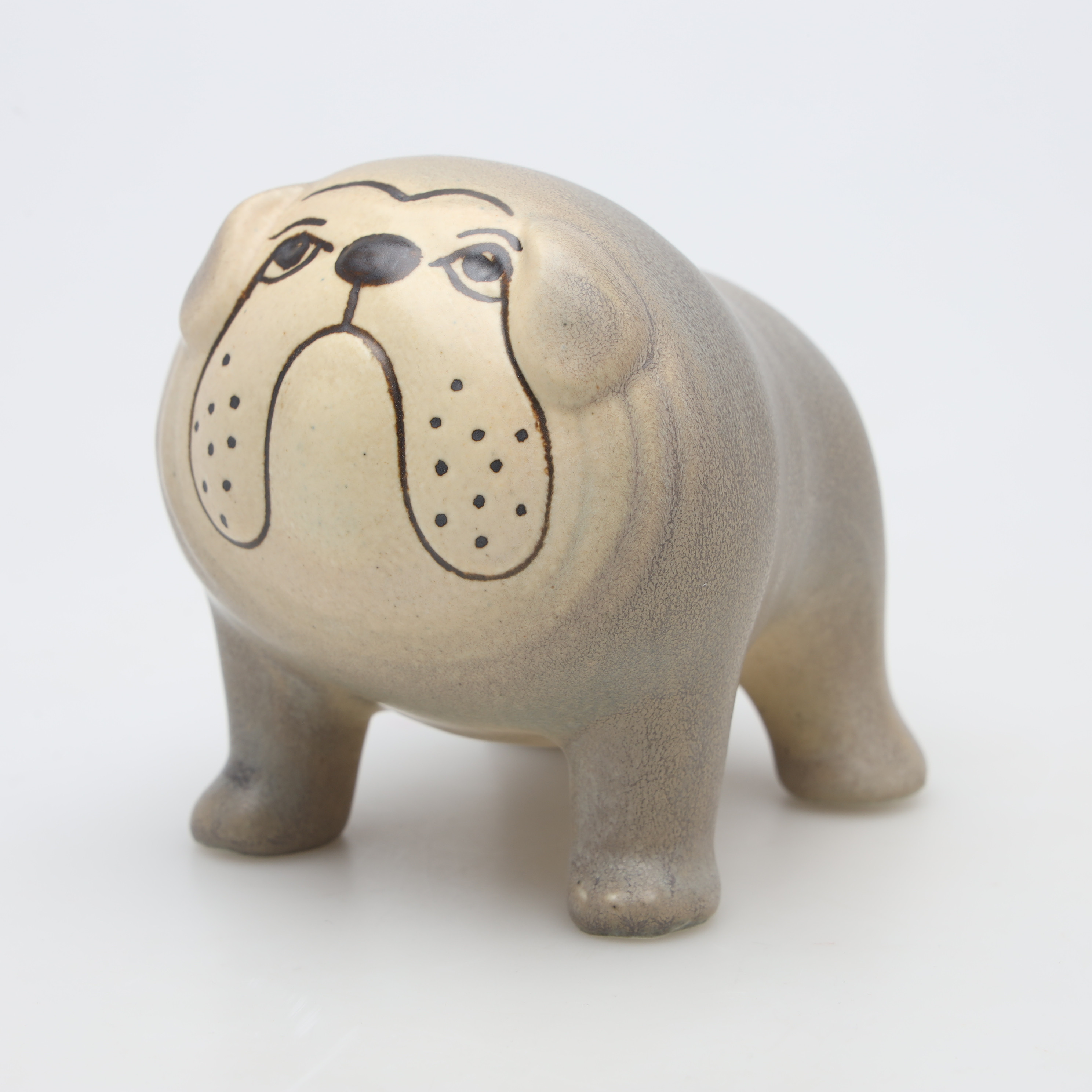 LISA LARSON. FIGURIN, stengods, "Bulldog mini", ur serien "Minikennel", Gustavsberg.