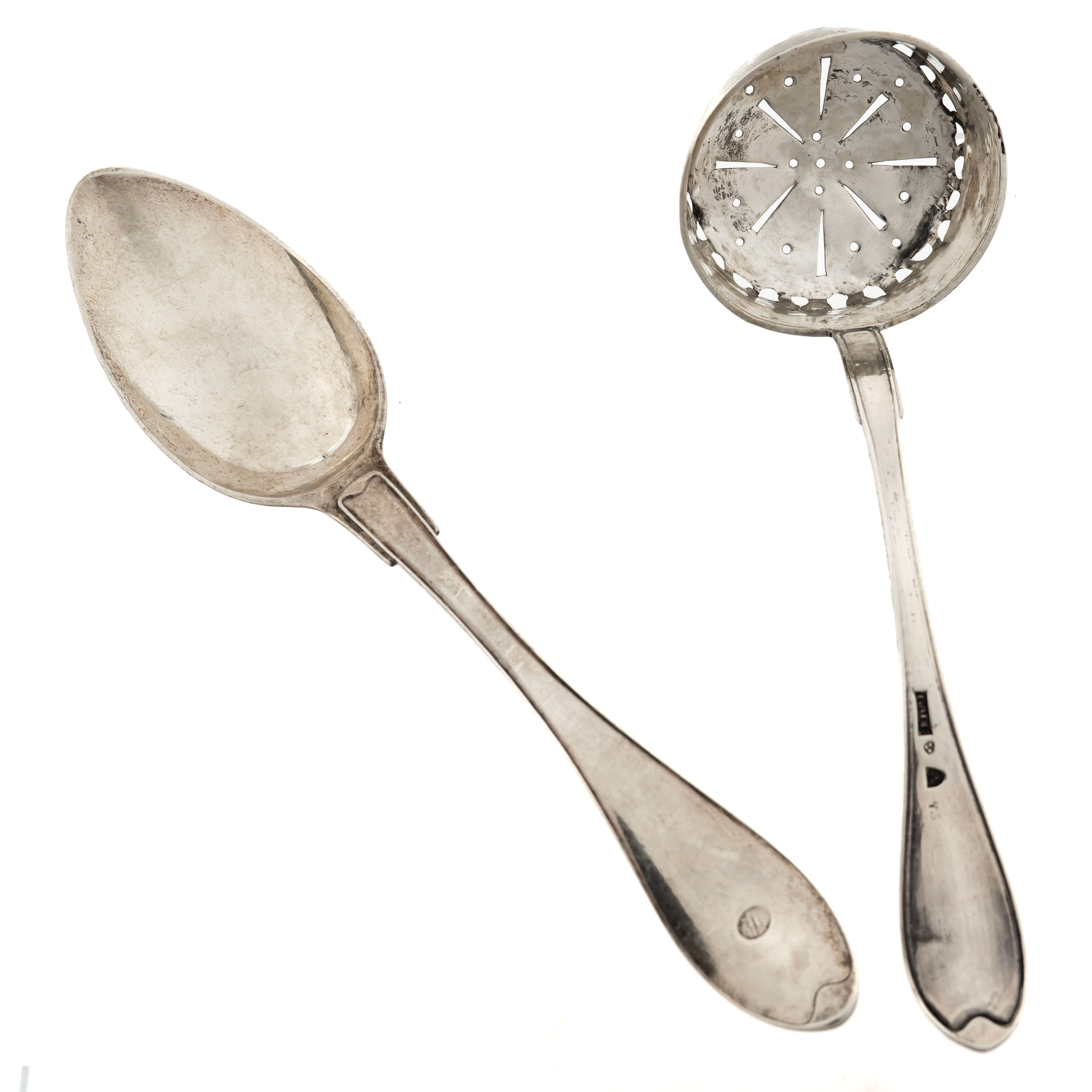 BESTICK, Sked och ströare, Silver, 1800-tal.