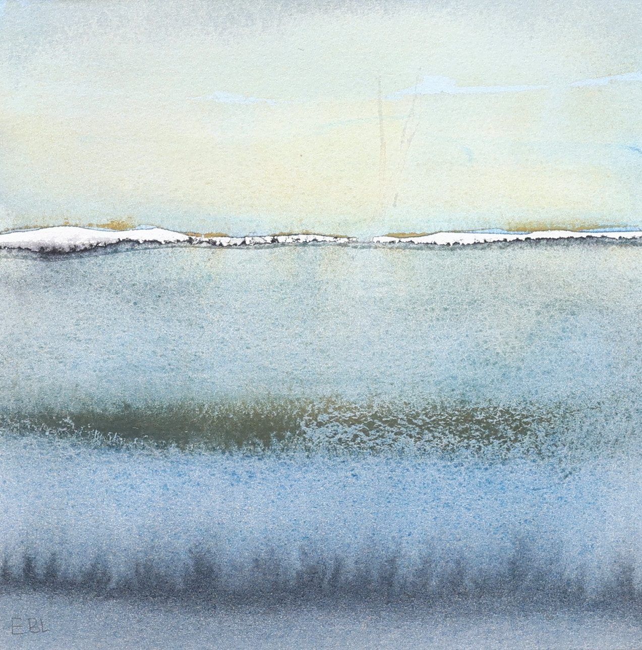 EVA BRITT LINDGREN. Akvarell, "Naturkatastrof II", signerad.