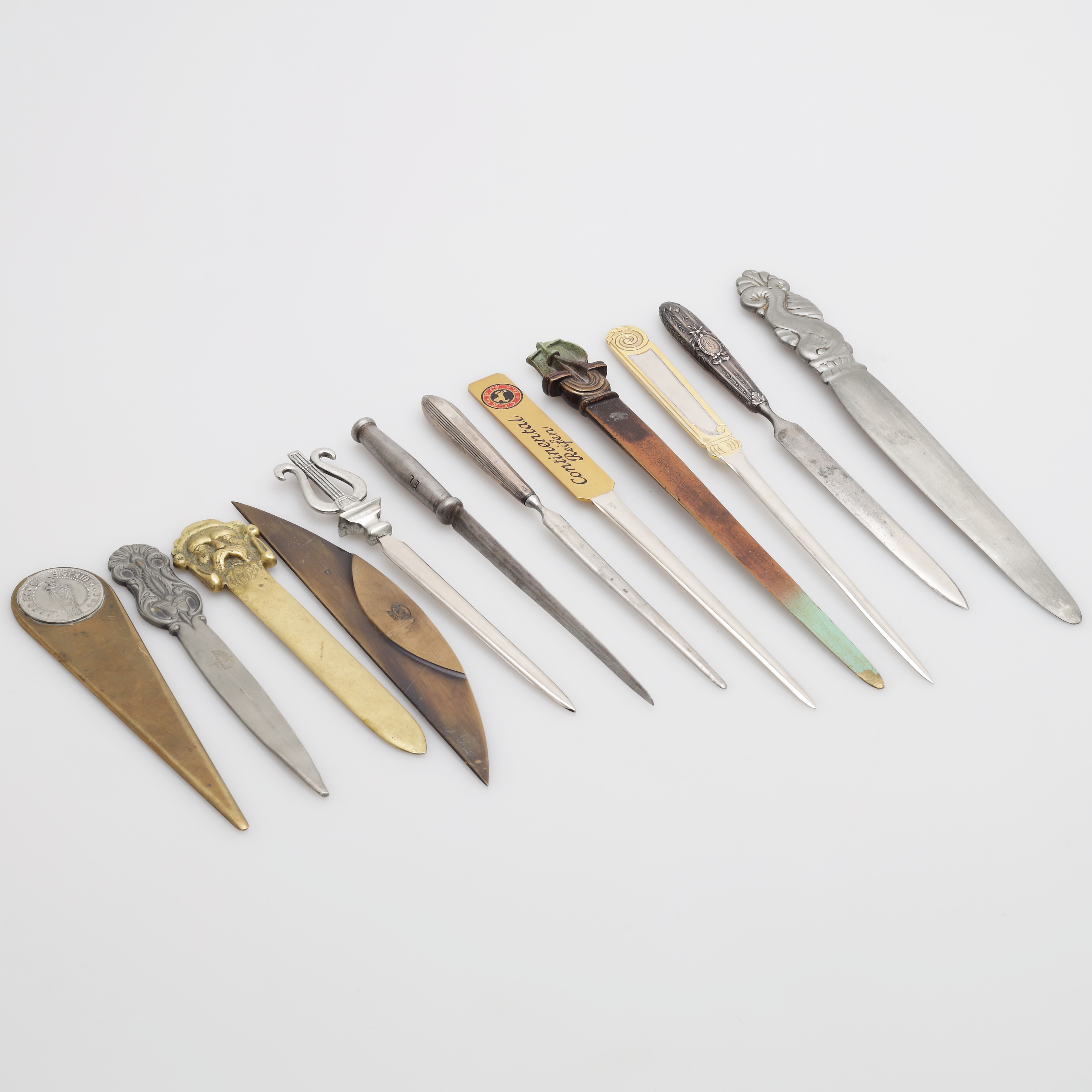 BREVKNIV, 12 st, silver/mässing/tenn mm.