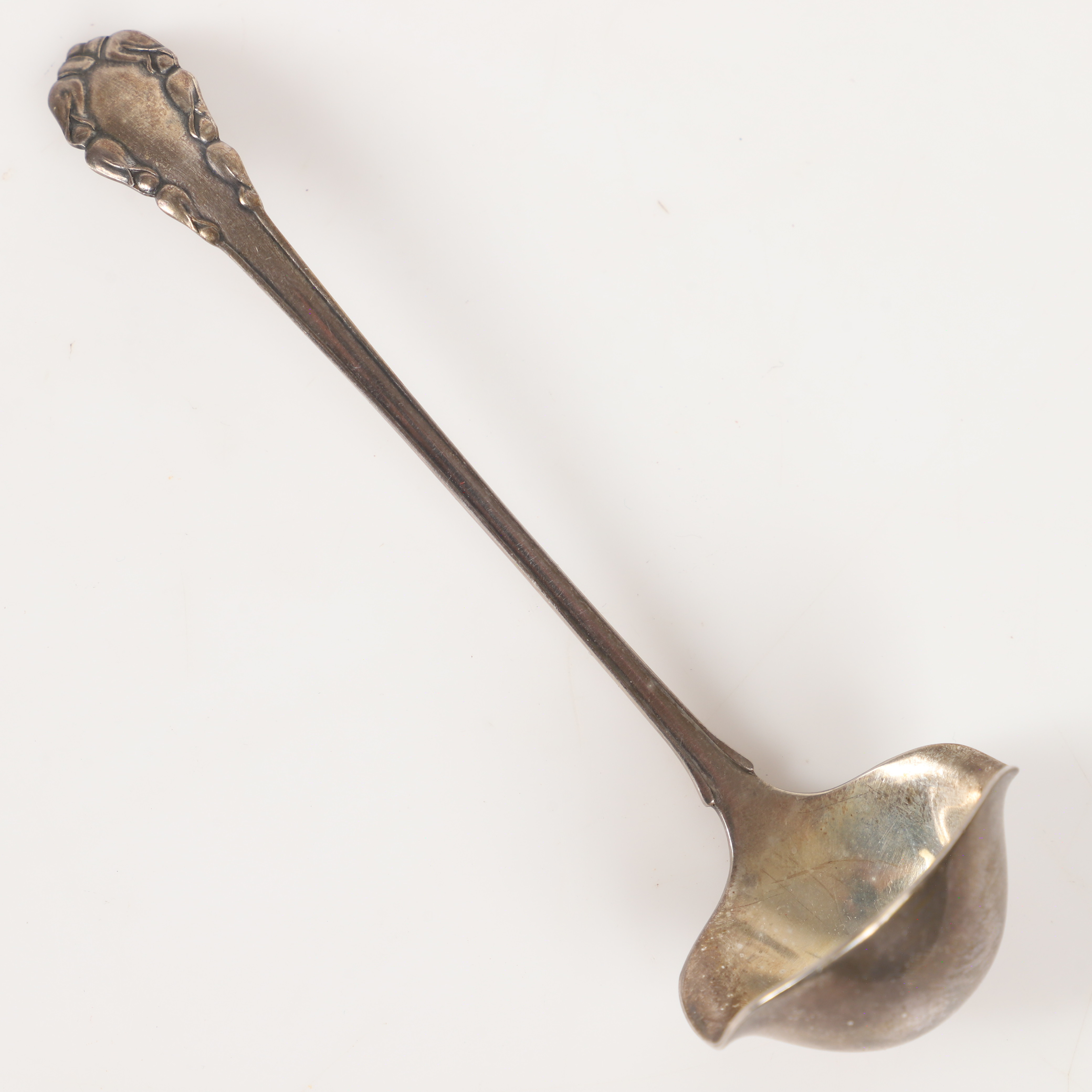 GEORG JENSEN. Slev, "Liljekonvalj", silver, probör Christian F. Heise, Danmark, 1929.