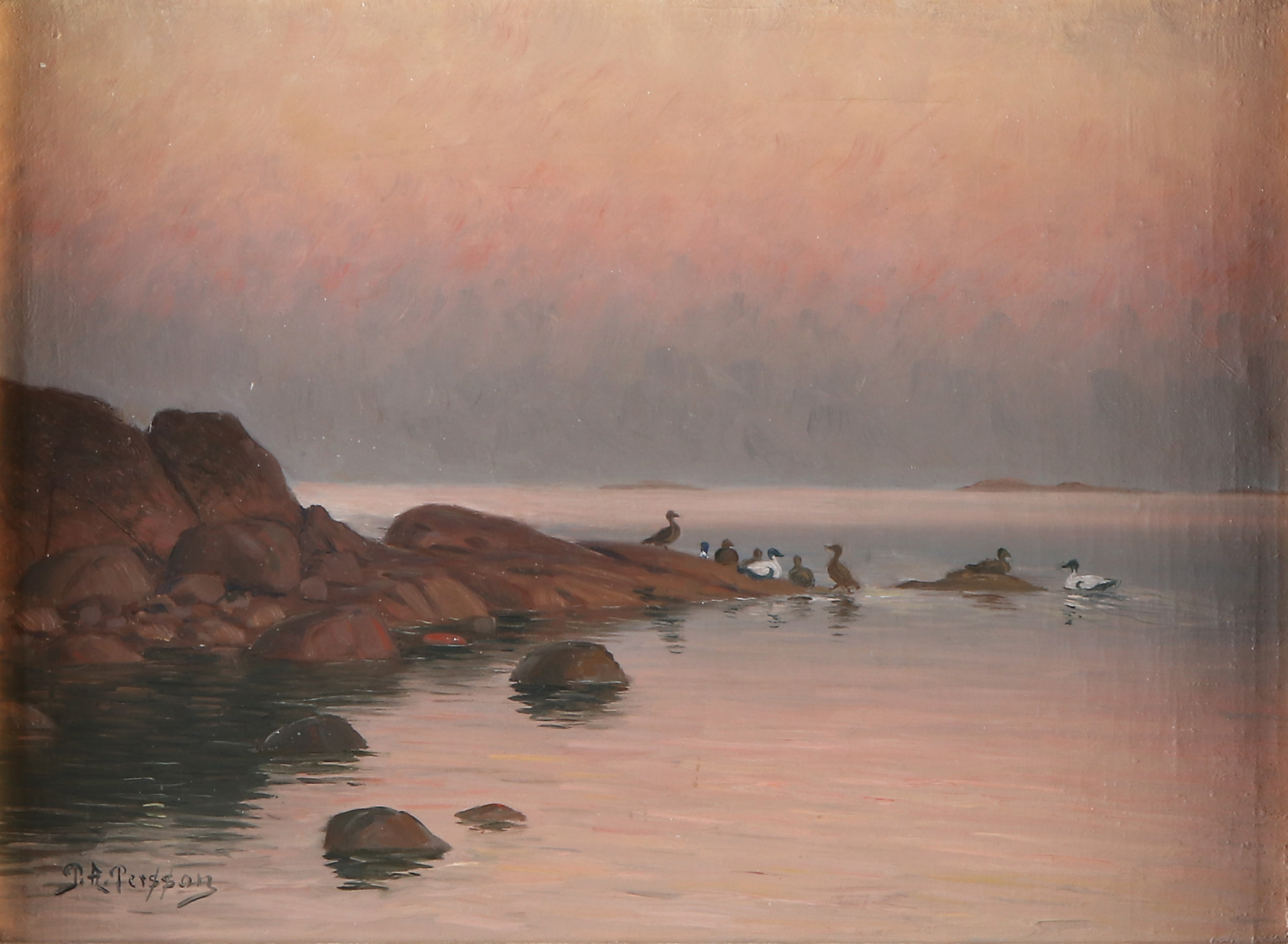 PETER ADOLF PERSSON. Oljemålning på duk. Yttersta skäret. Signerad.