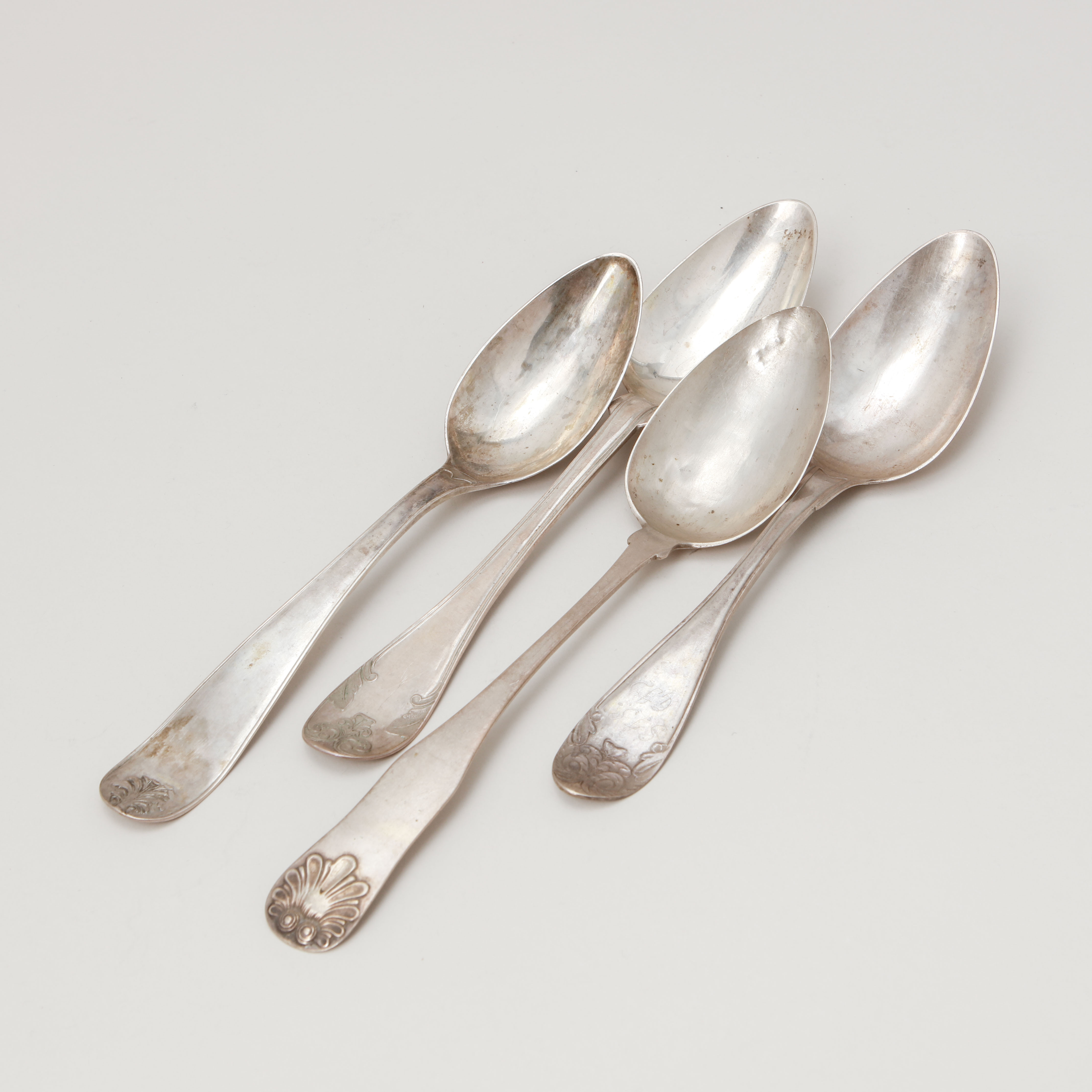 SKEDAR, 4 st, silver, tidigt 1800-tal.