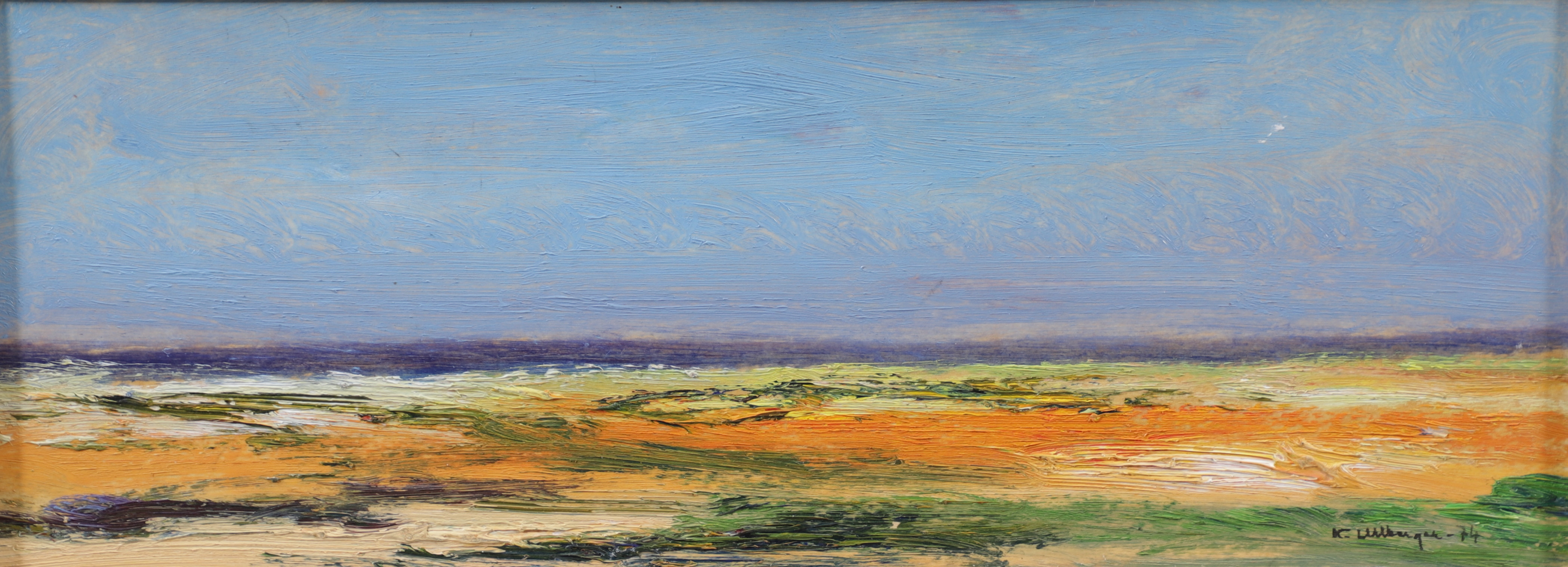 KURT ULLBERGER. "Strandhed Faludden", olja på pannå, signerad.