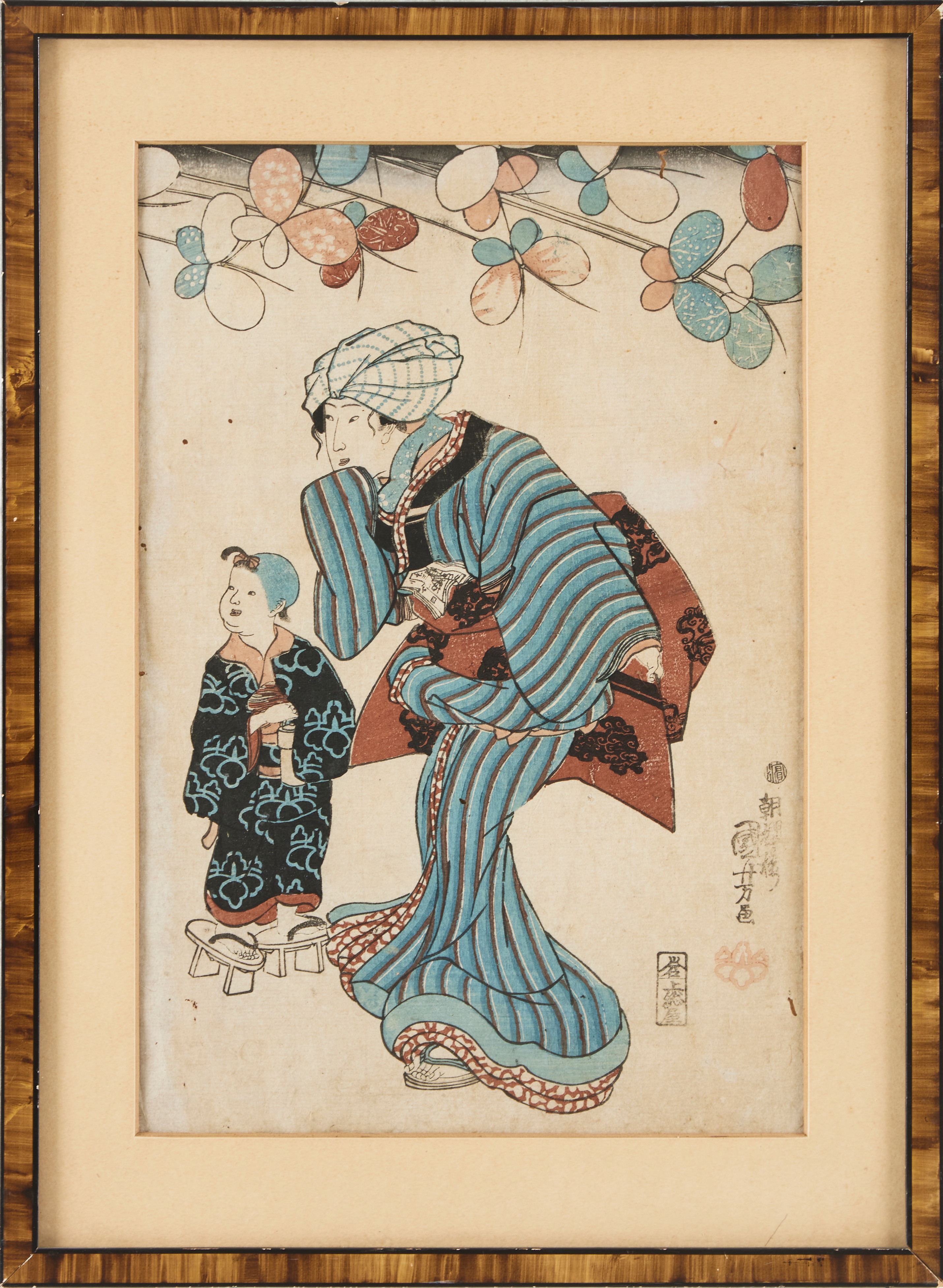 UTAGAWA KUNIYOSHI (1798-1861). Kvinna och barn.