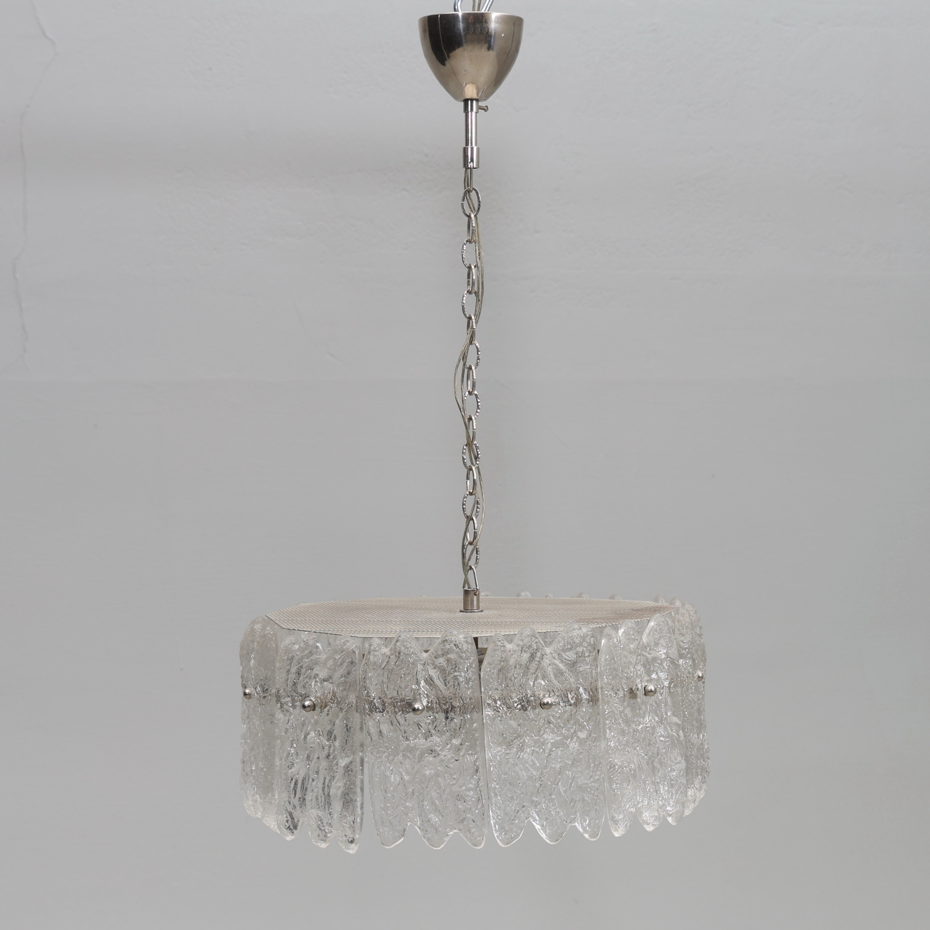 TAKLAMPA, metall och glas, Carl Fagerlund, Orrefors.