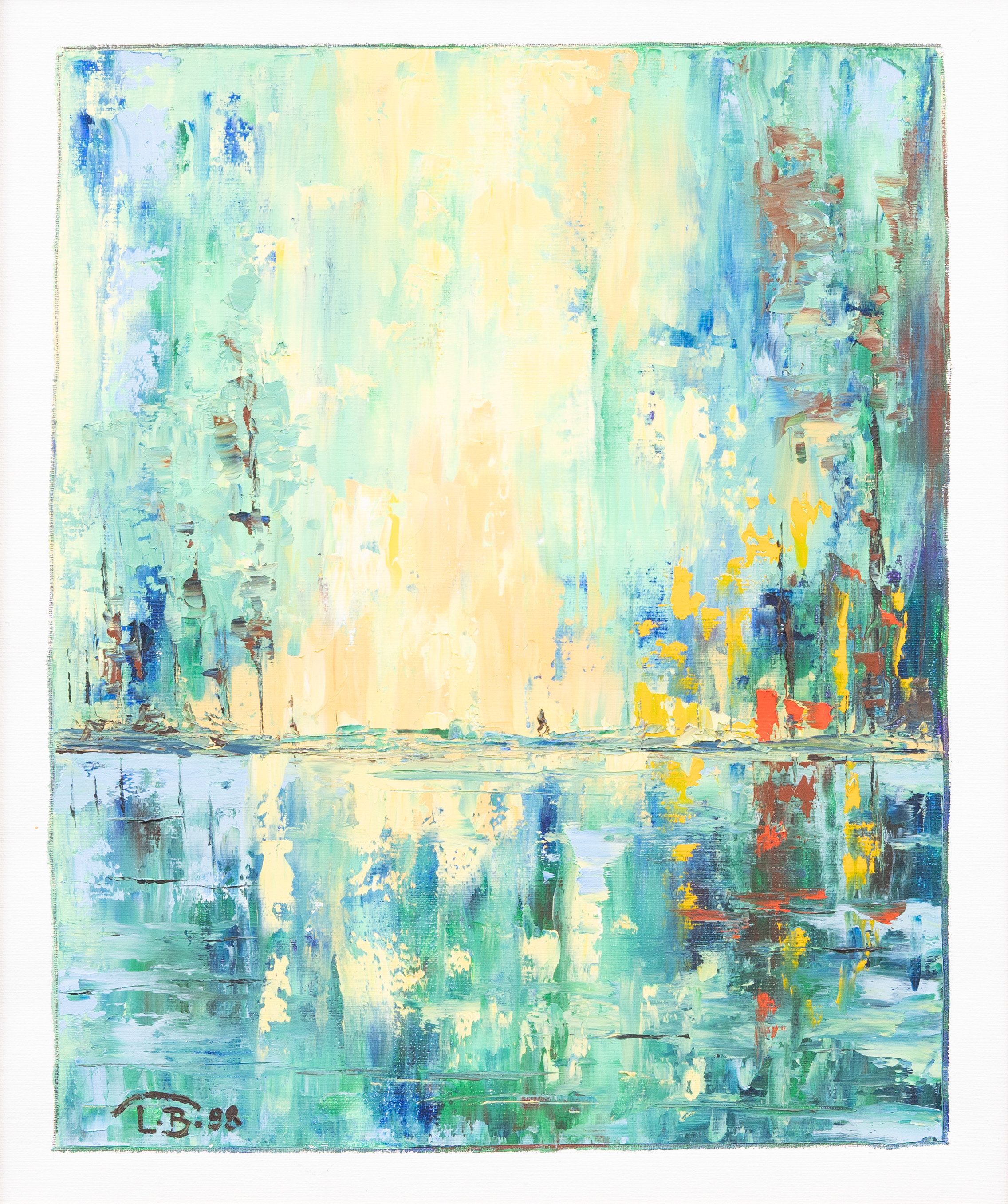 LEIF BRÜNNING. Komposition, olja på duk signerad och daterad -98.