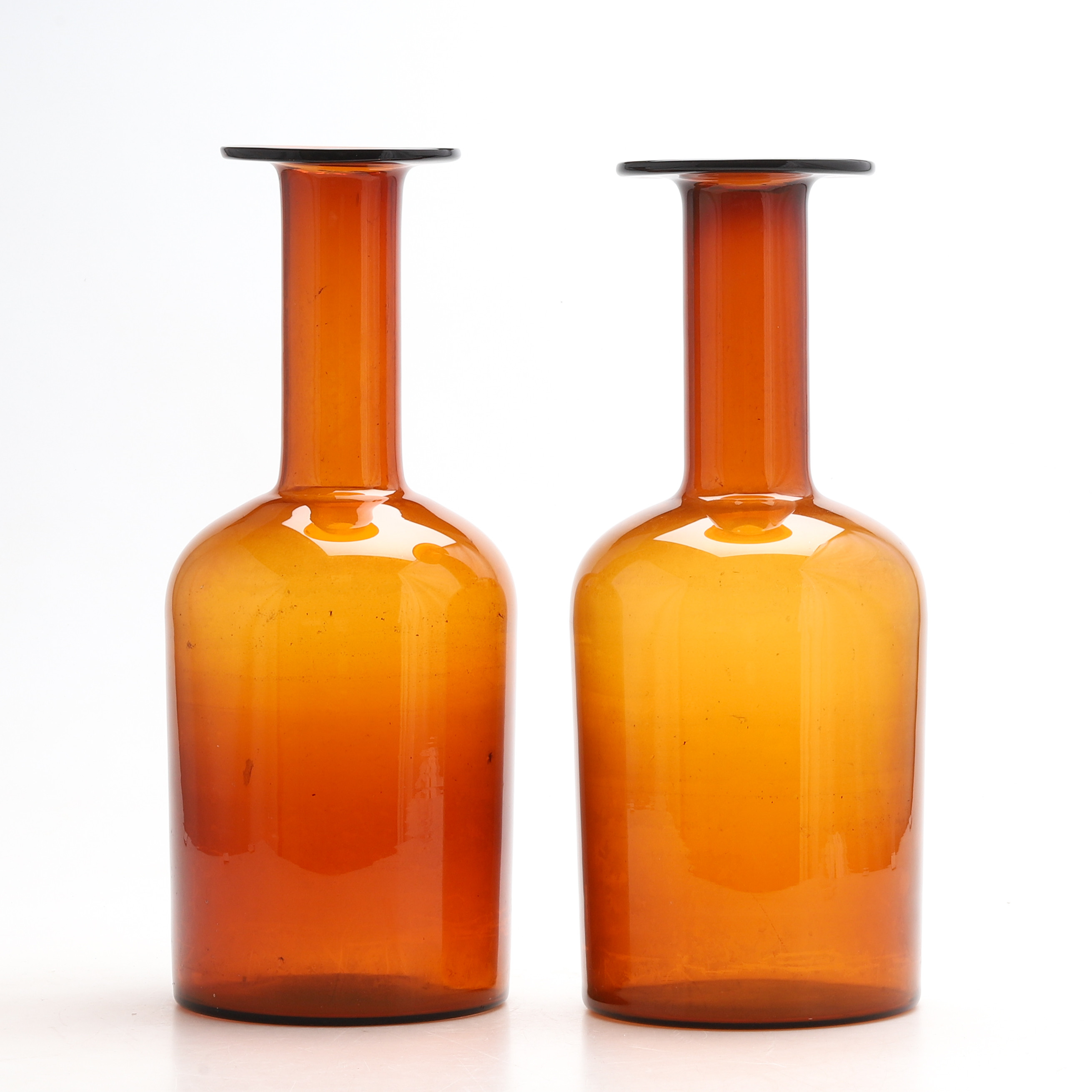 OTTO BRAUER. Vaser/Flaskor 1 par, glas, Danmark.