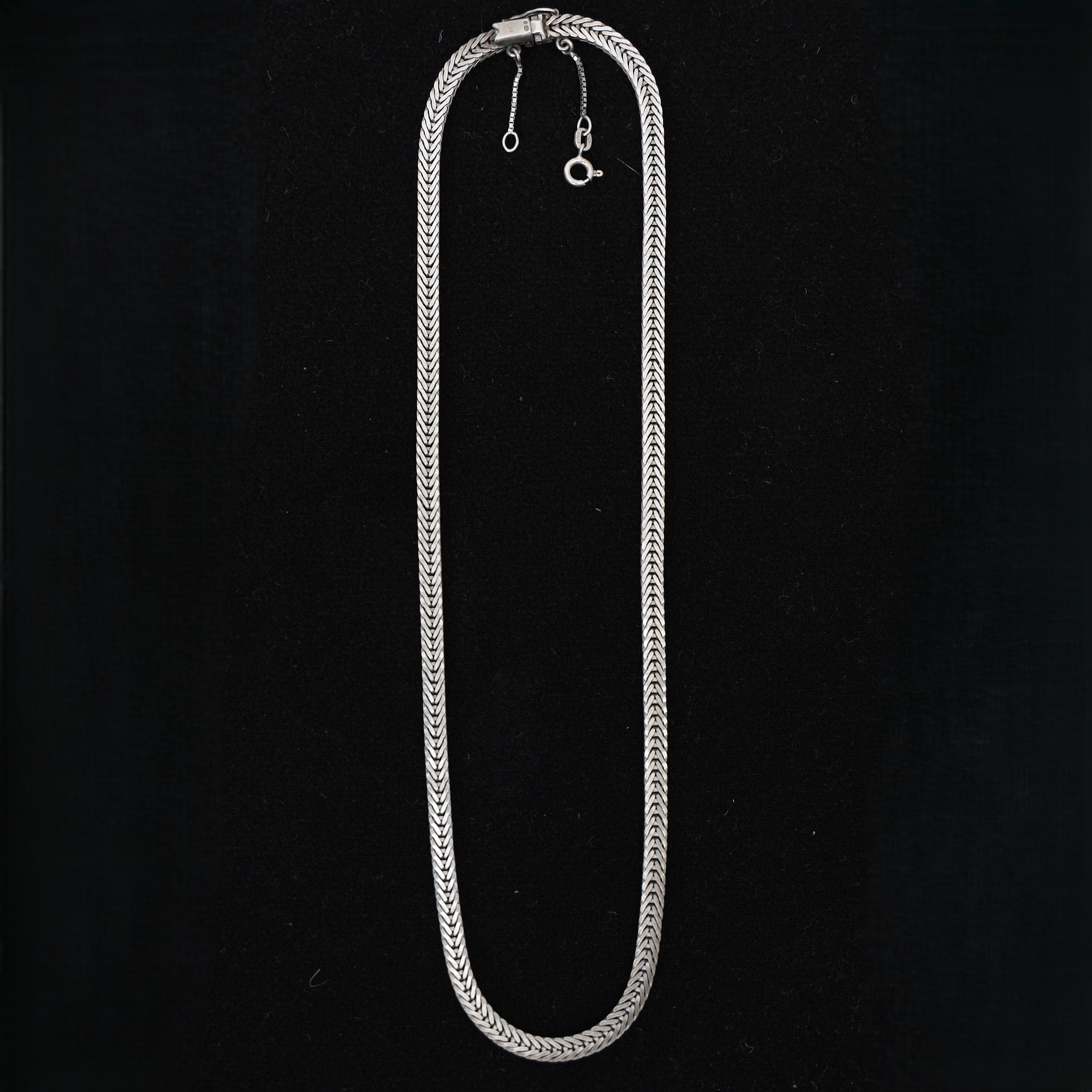 HALSBAND, silver, fiskbenslänk, stämplad.