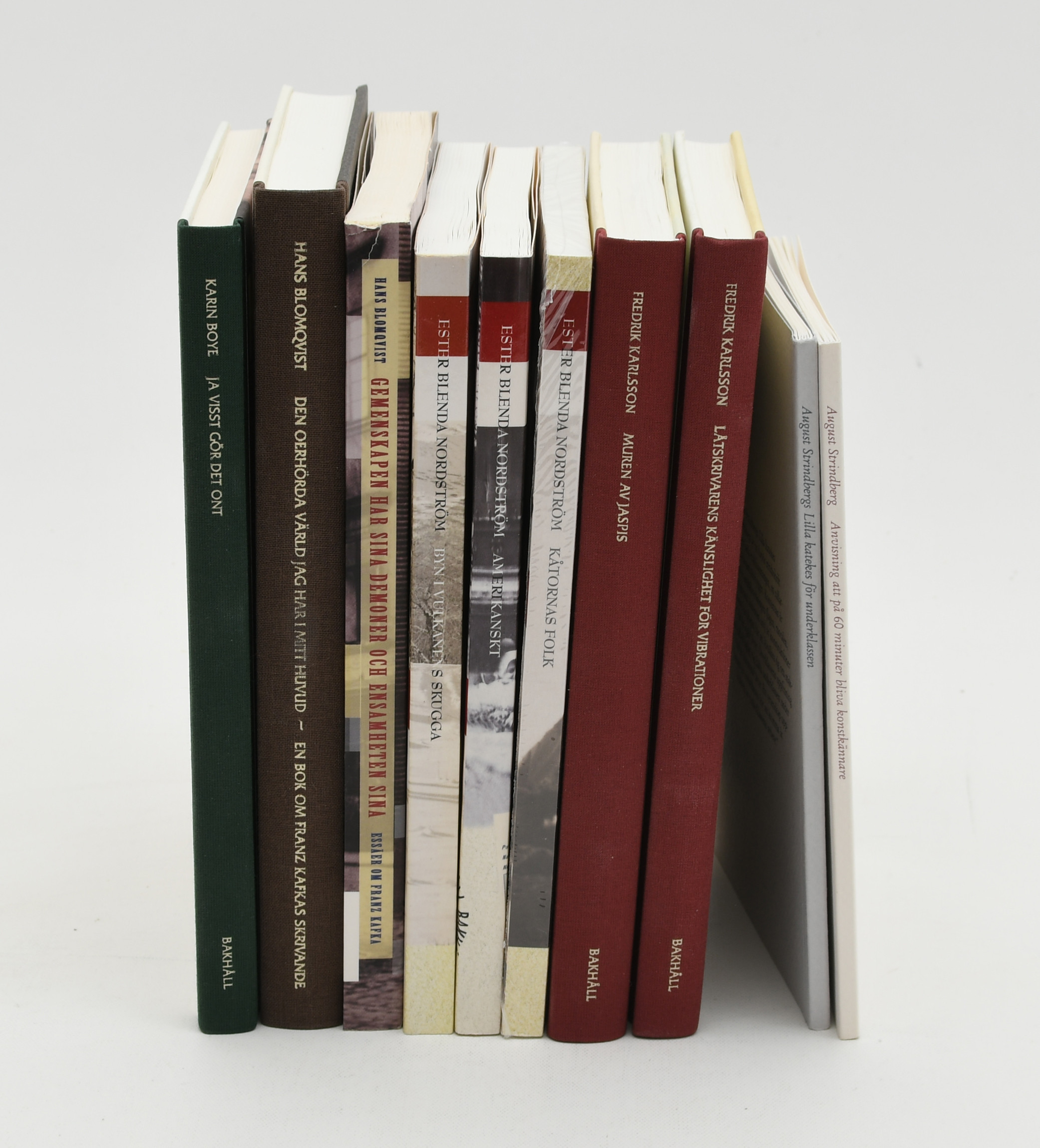 Skönlitteratur och författare. Böcker utg. av Bakhåll. 10 Volymer.