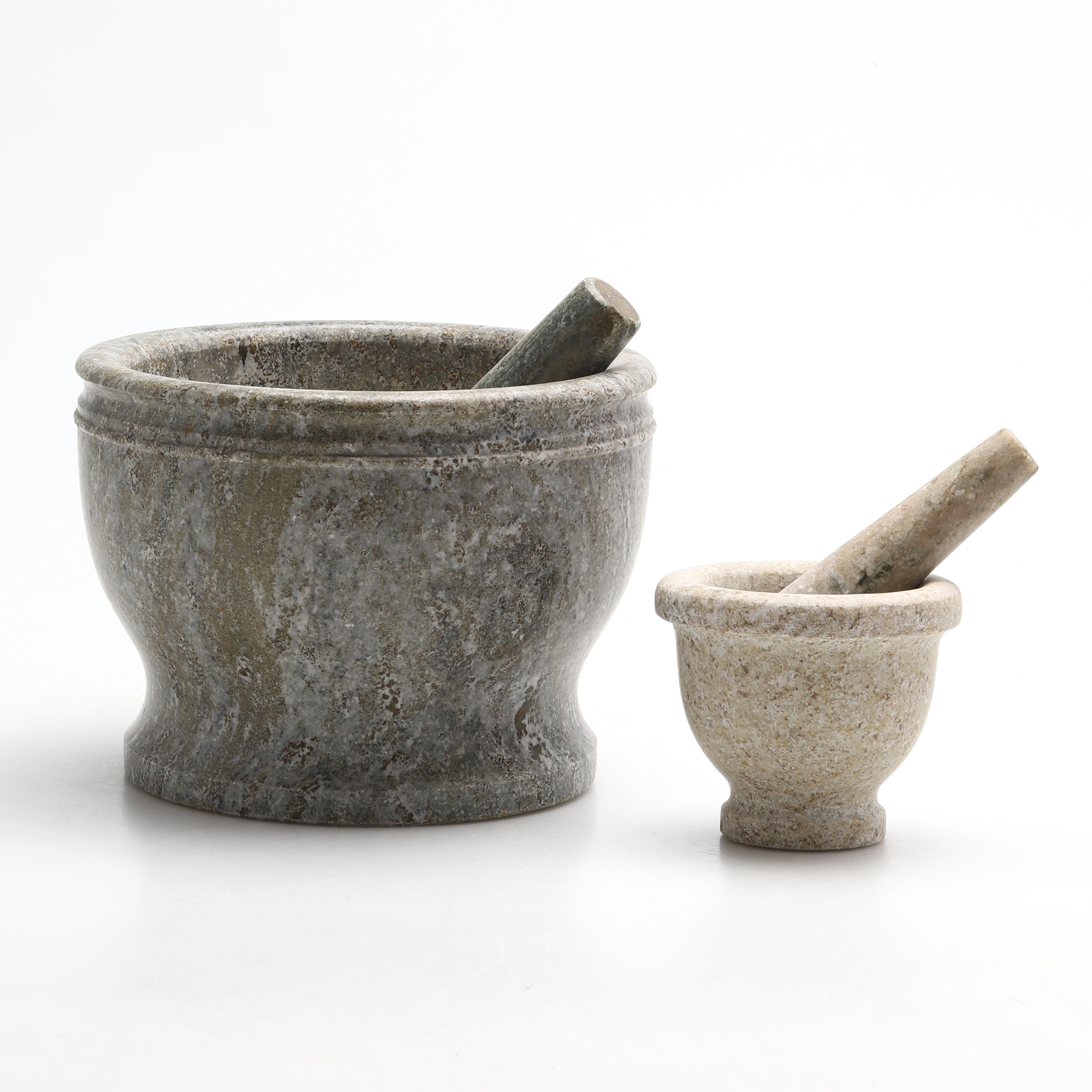 MORTLAR MED STÖTAR, 2 st, marmor, 1900-tal.