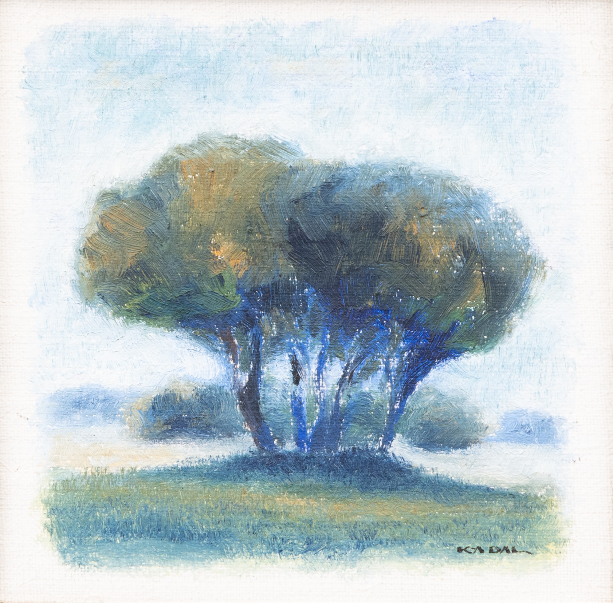 KARL-ARVID DAL (1921-1997). "Trädgrupp, Ljungbyhed", olja på duk, signerad.