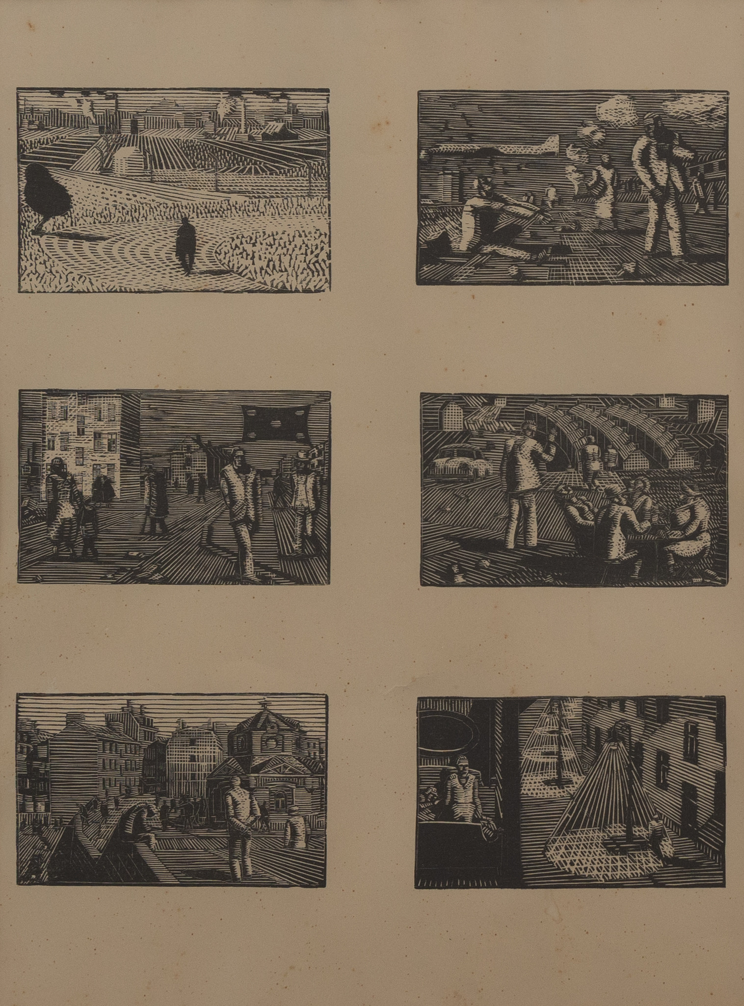 PALLE NIELSEN (1920-2000). "Vejen til byen" träsnitt, osignerad.