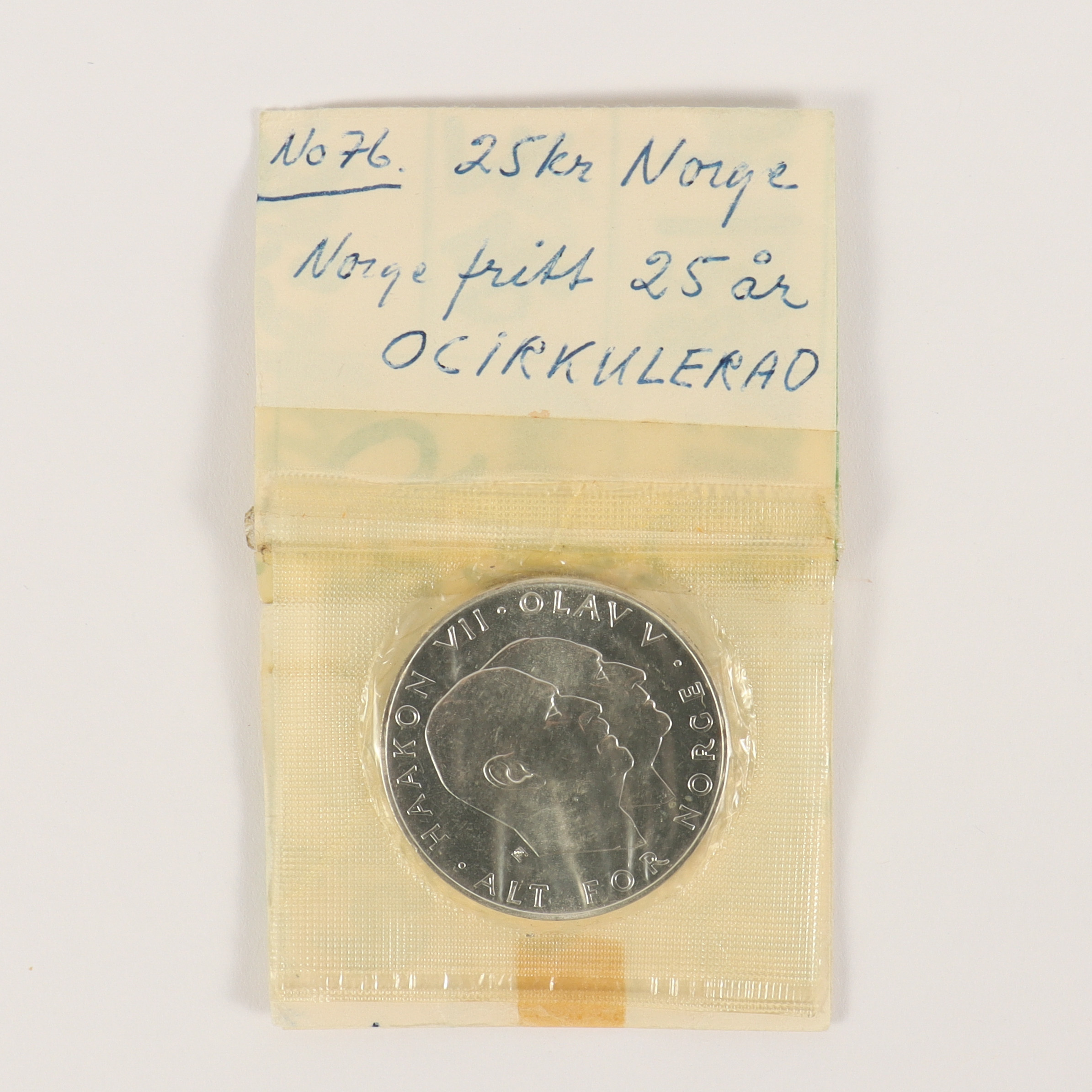 MYNT 25-kronor Norge 1970.