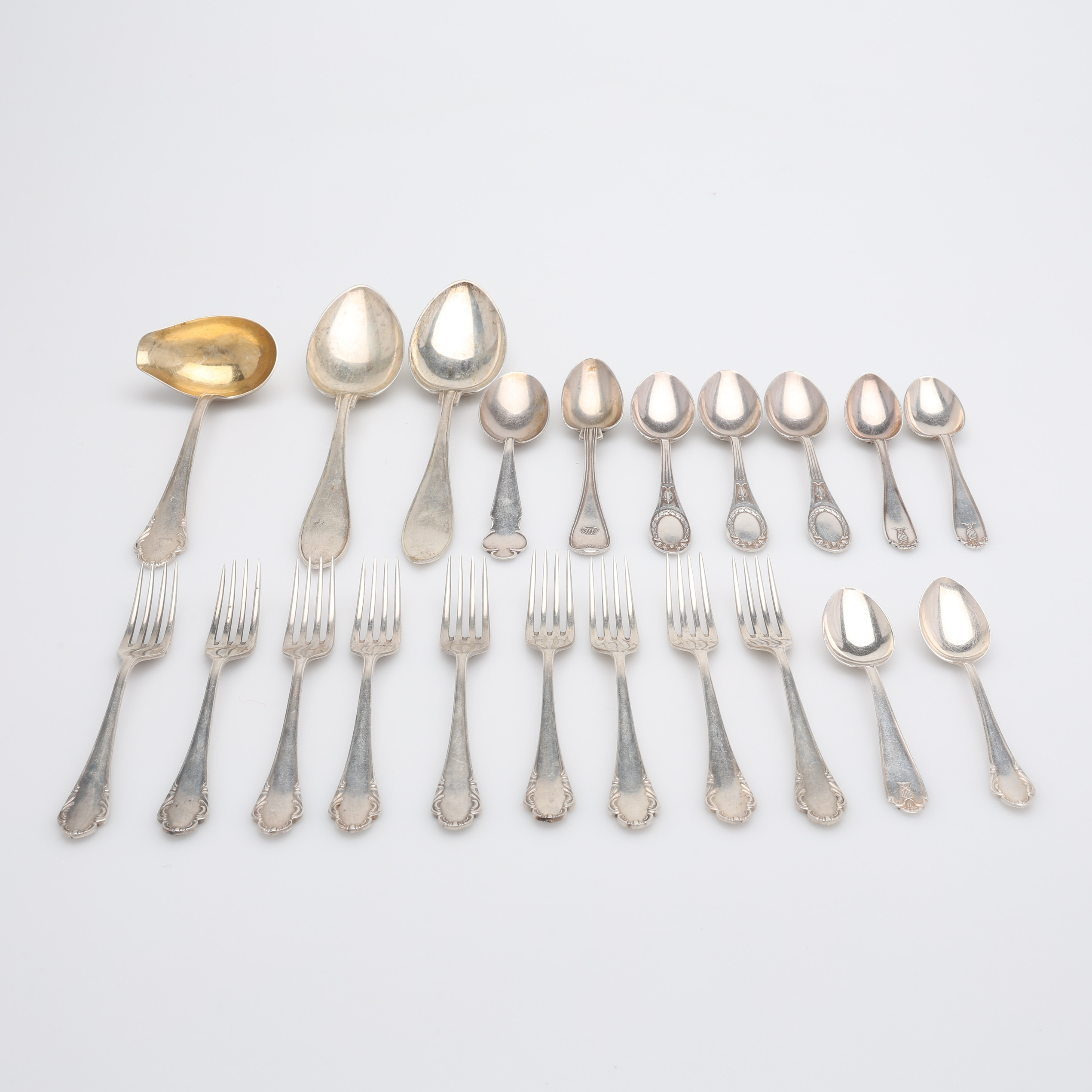 BESTICK AV SILVER, 21 DELAR, totalt 577 g.