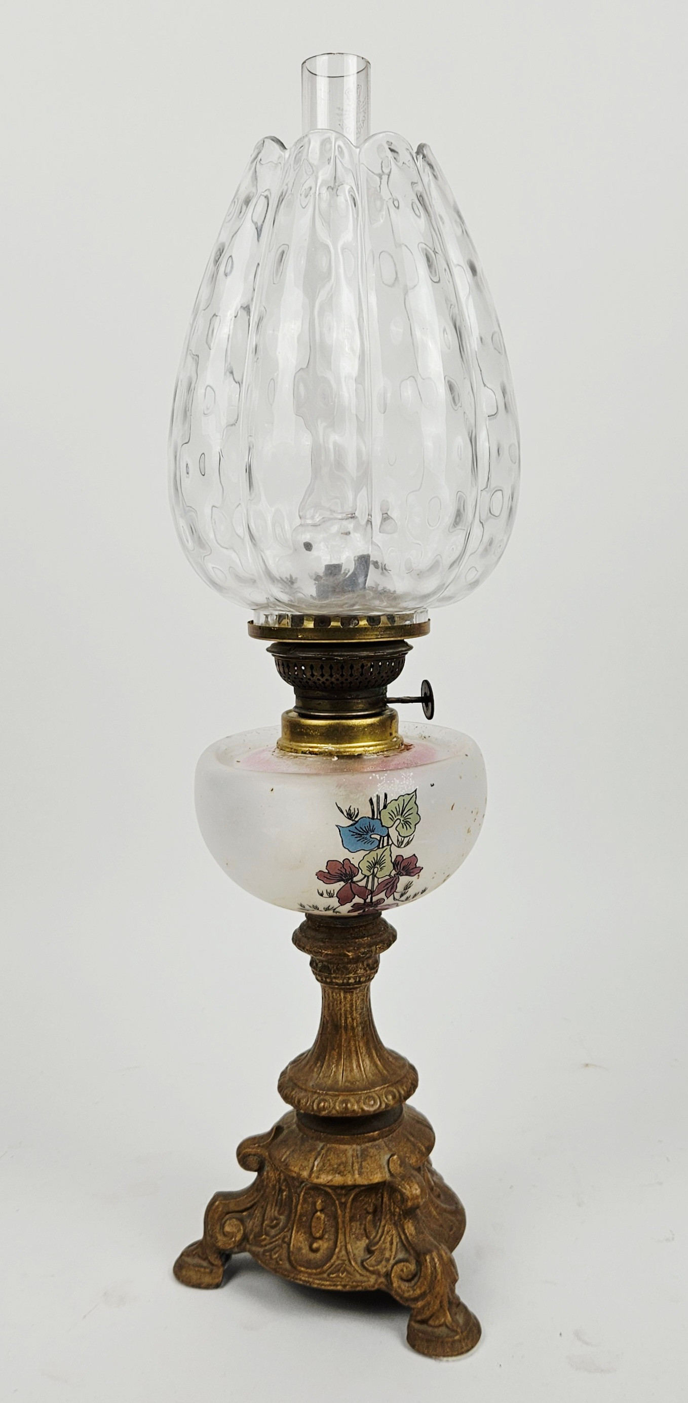 BORDSFOTOGENLAMPA, glas och metall, 1900-talets första hälft.
