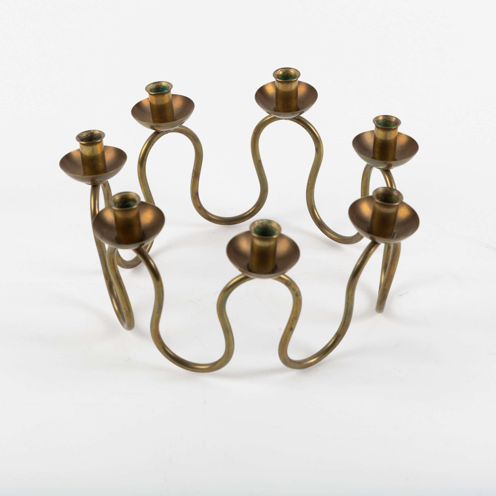LARS HOLMSTRÖM. Ljusstake, Arvika, Swedish Modern, 1940-/50-tal, mässing.