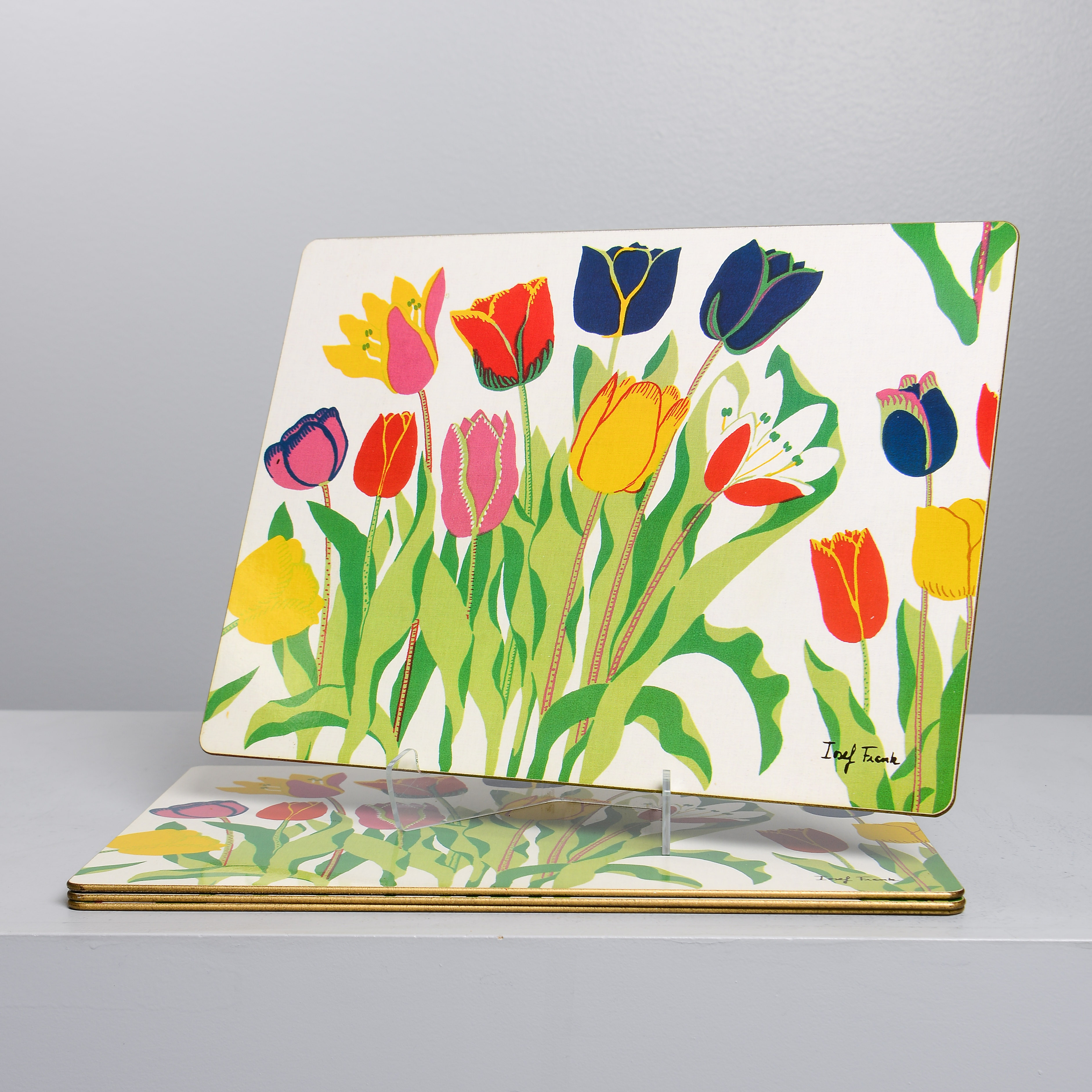 JOSEF FRANK. Underlägg, 4 st, "Tulpan", Firma Svenskt Tenn.