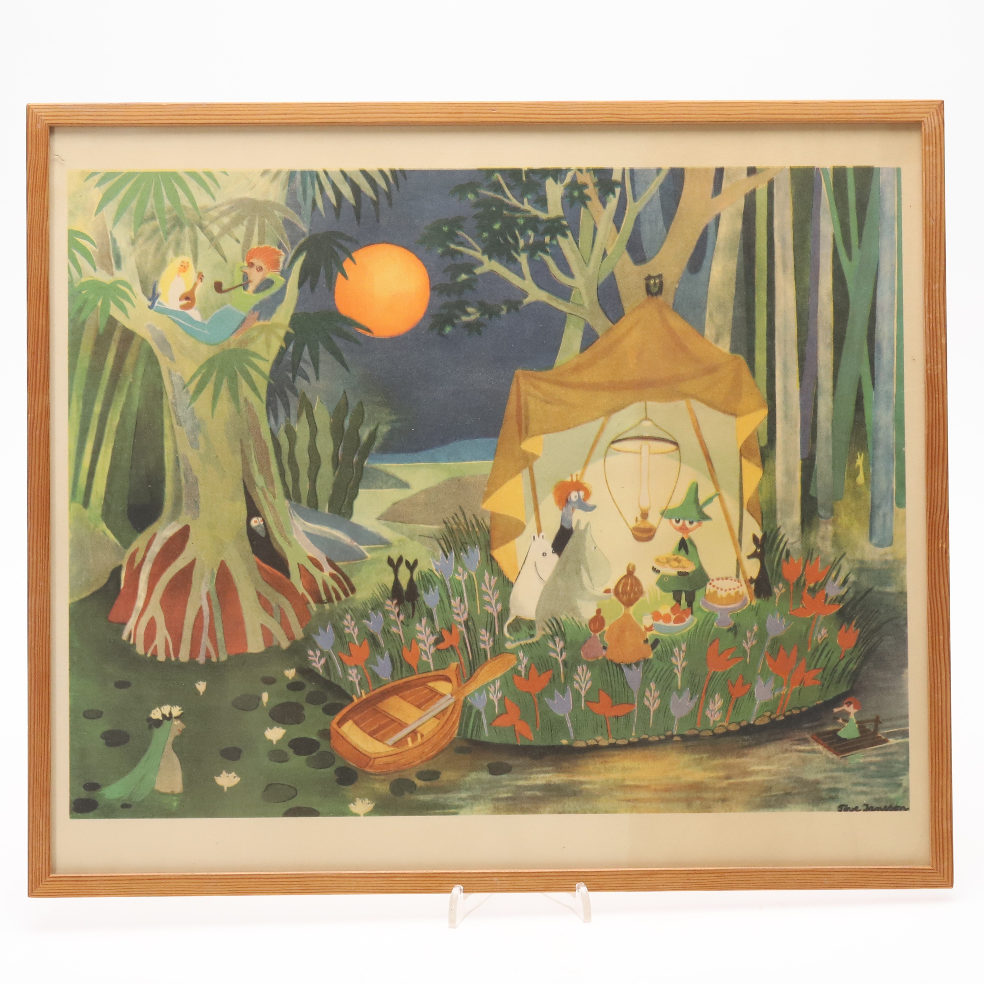 TOVE JANSSON. "Den hemliga ön", Barnkammartavla, inglasat tryck.