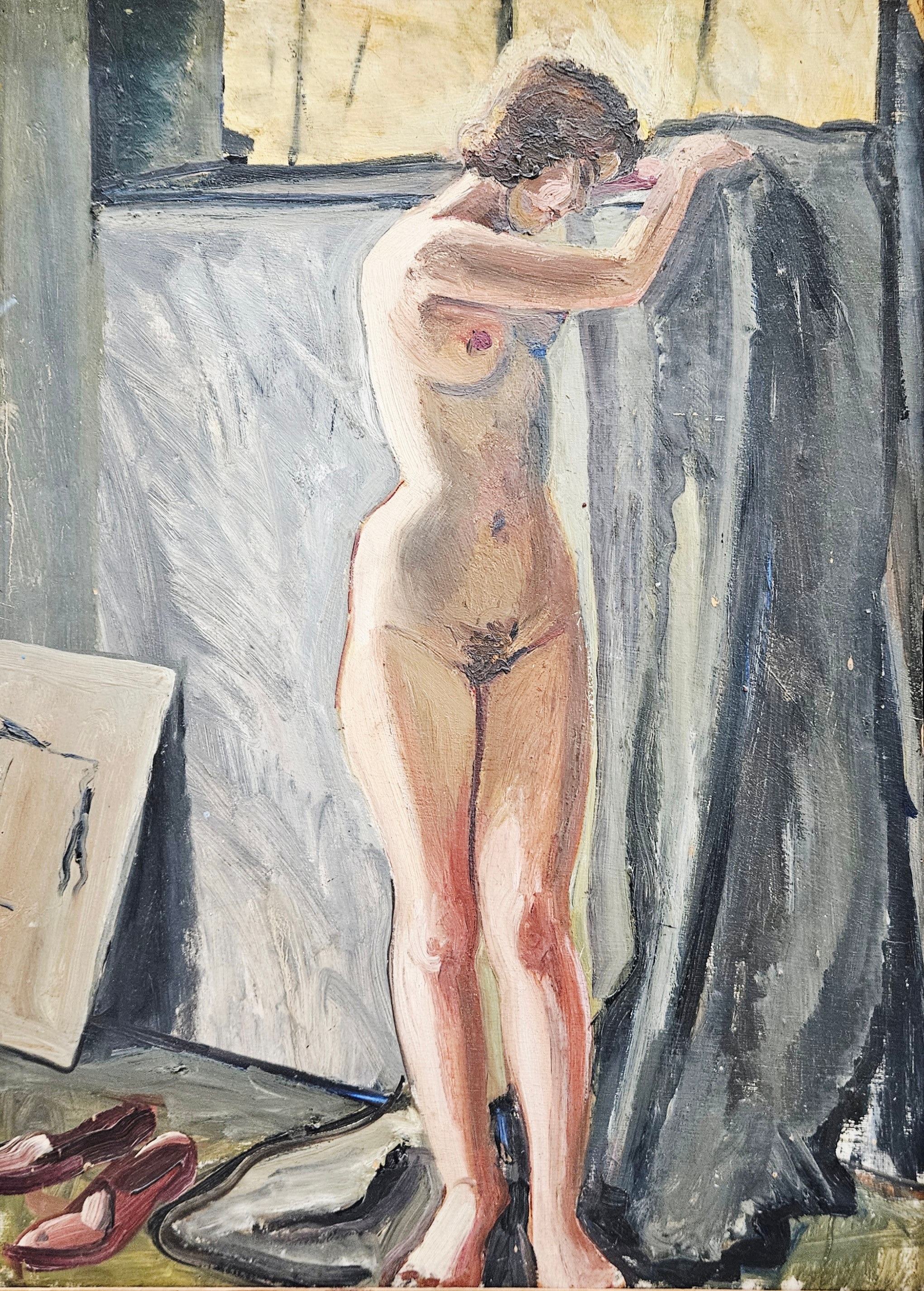 ÅKE LILJESON. TILLSKRIVEN. Aktstudie. Olja på pannå, osignerad.