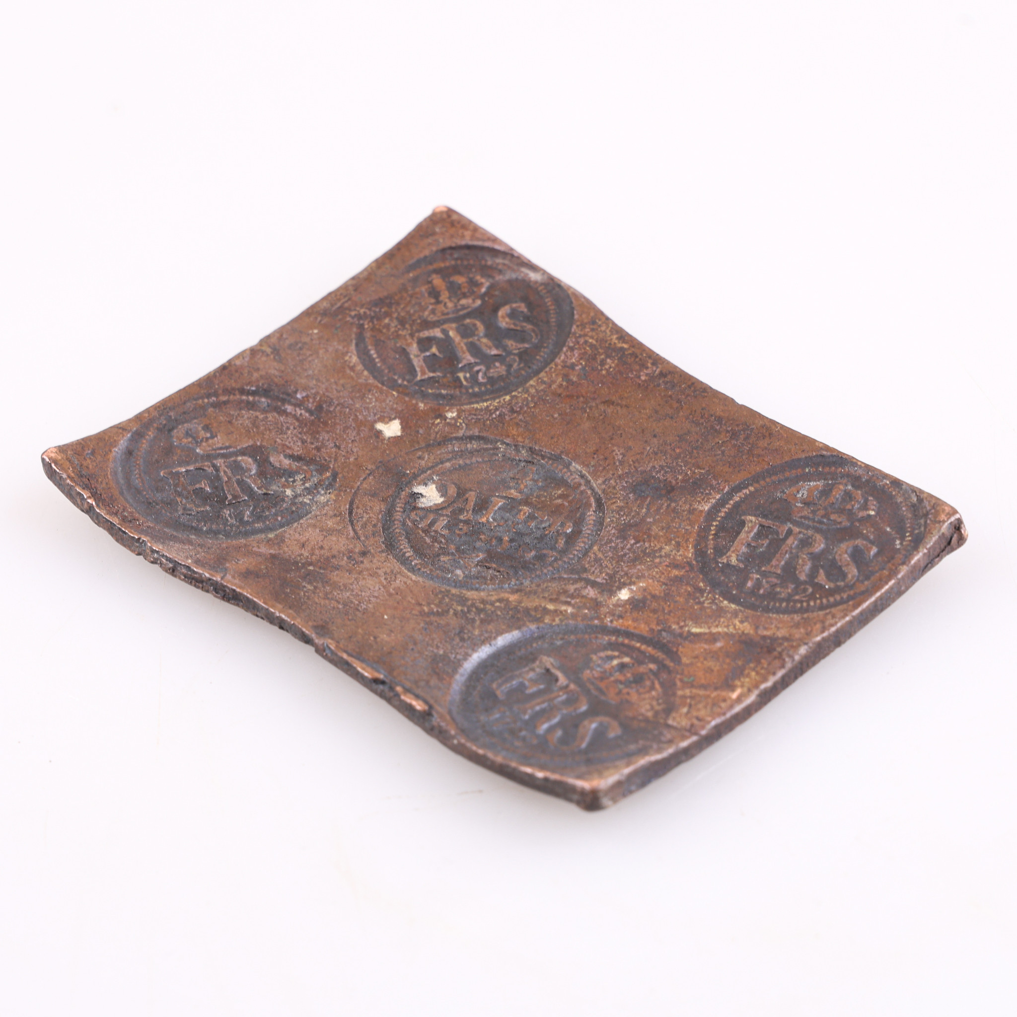 PLÅTMYNT, 1/2 daler silvermynt, Fredrik I, FRS, 1742.