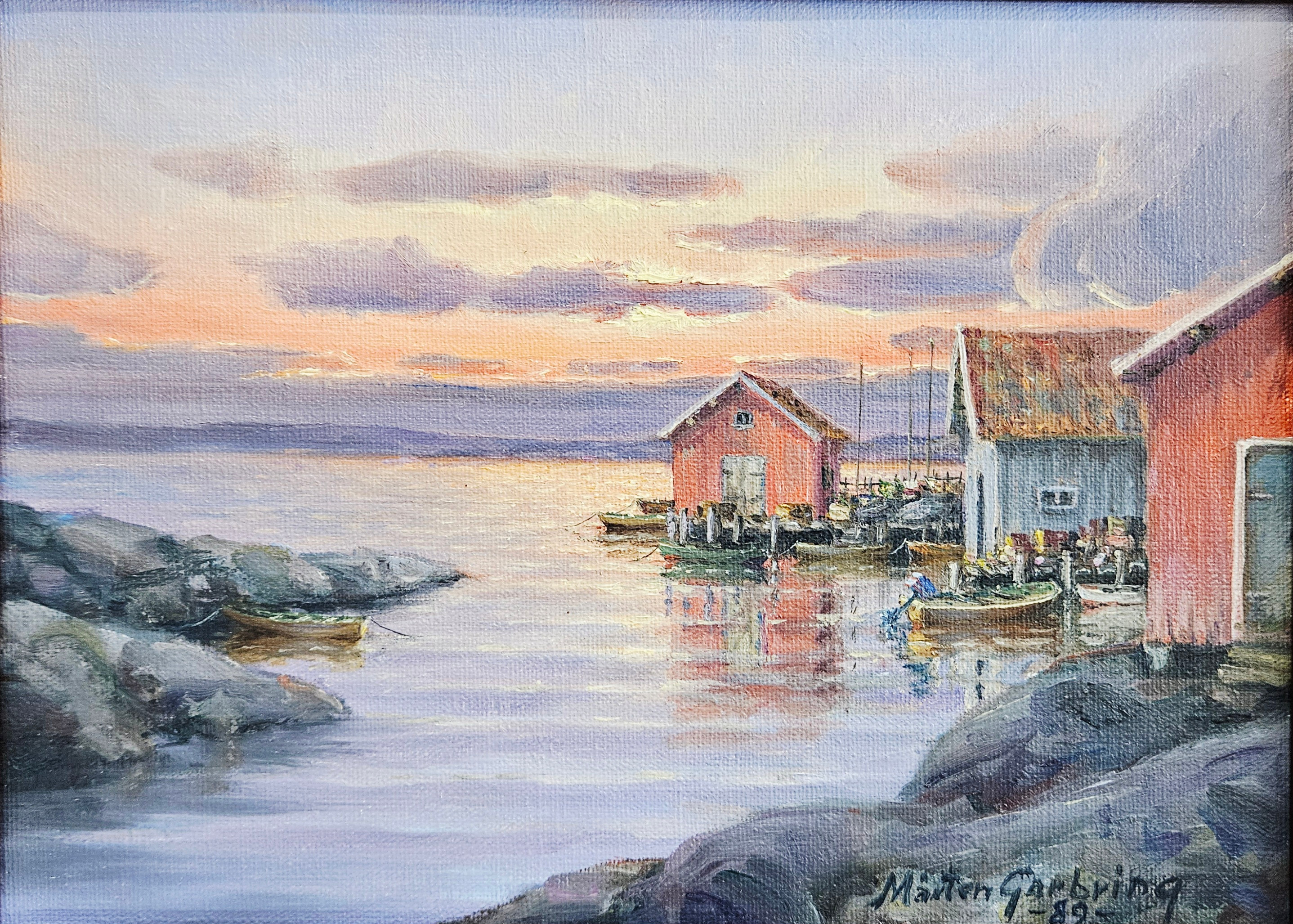 MÅRTEN GARBRING. Motiv från Bohuslän. Olja på duk, signerad Mårten Garbring och daterad -89-.