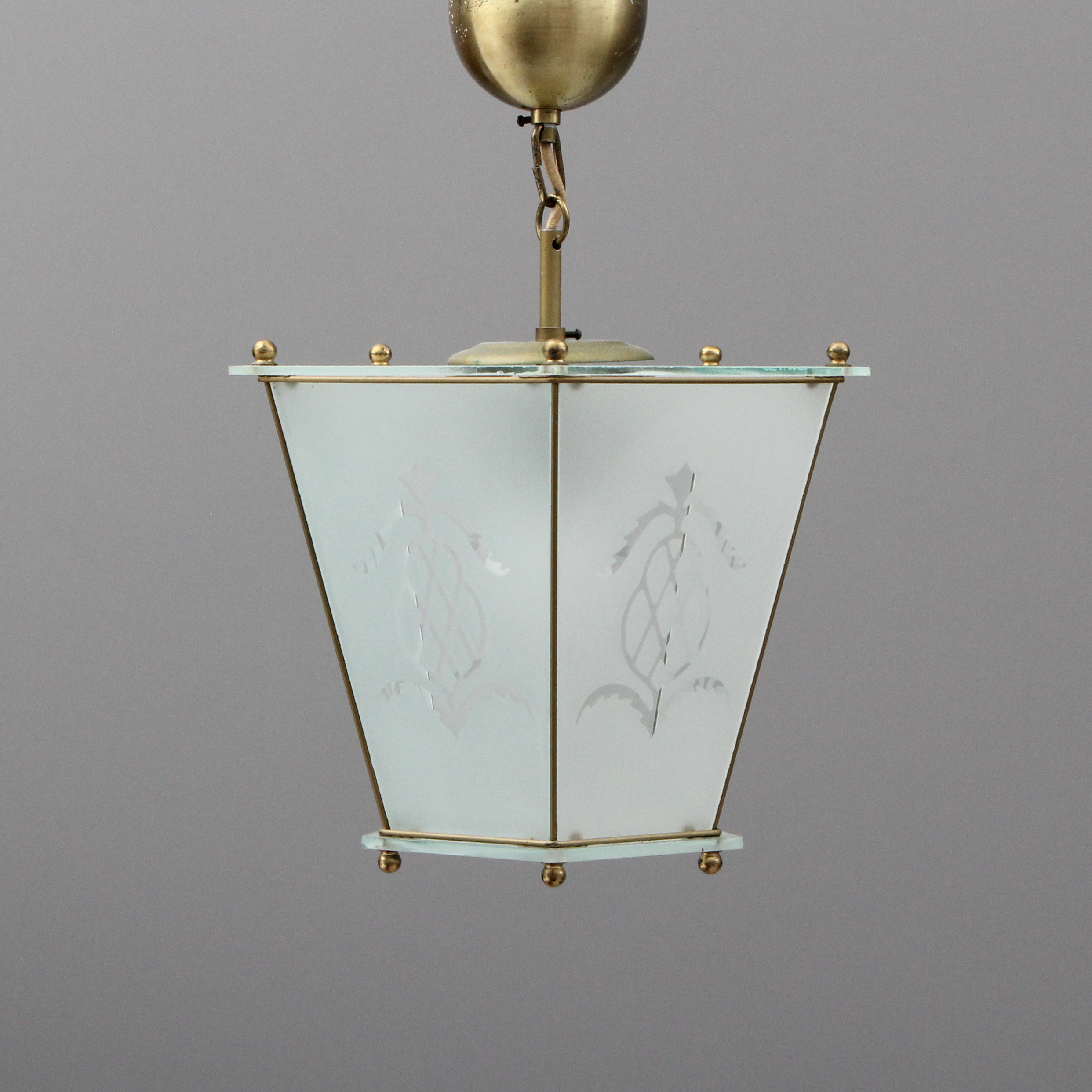 TAKLAMPA, glas/metall.