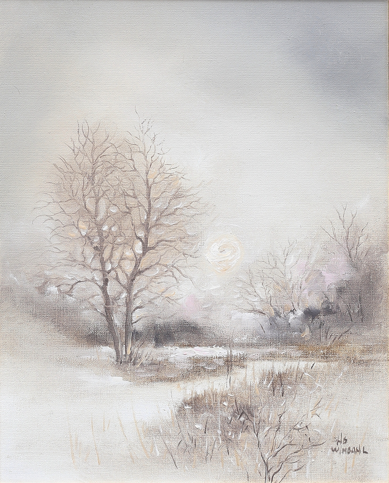 STEFAN WINDAHL. Landskap i soldis, signerad.