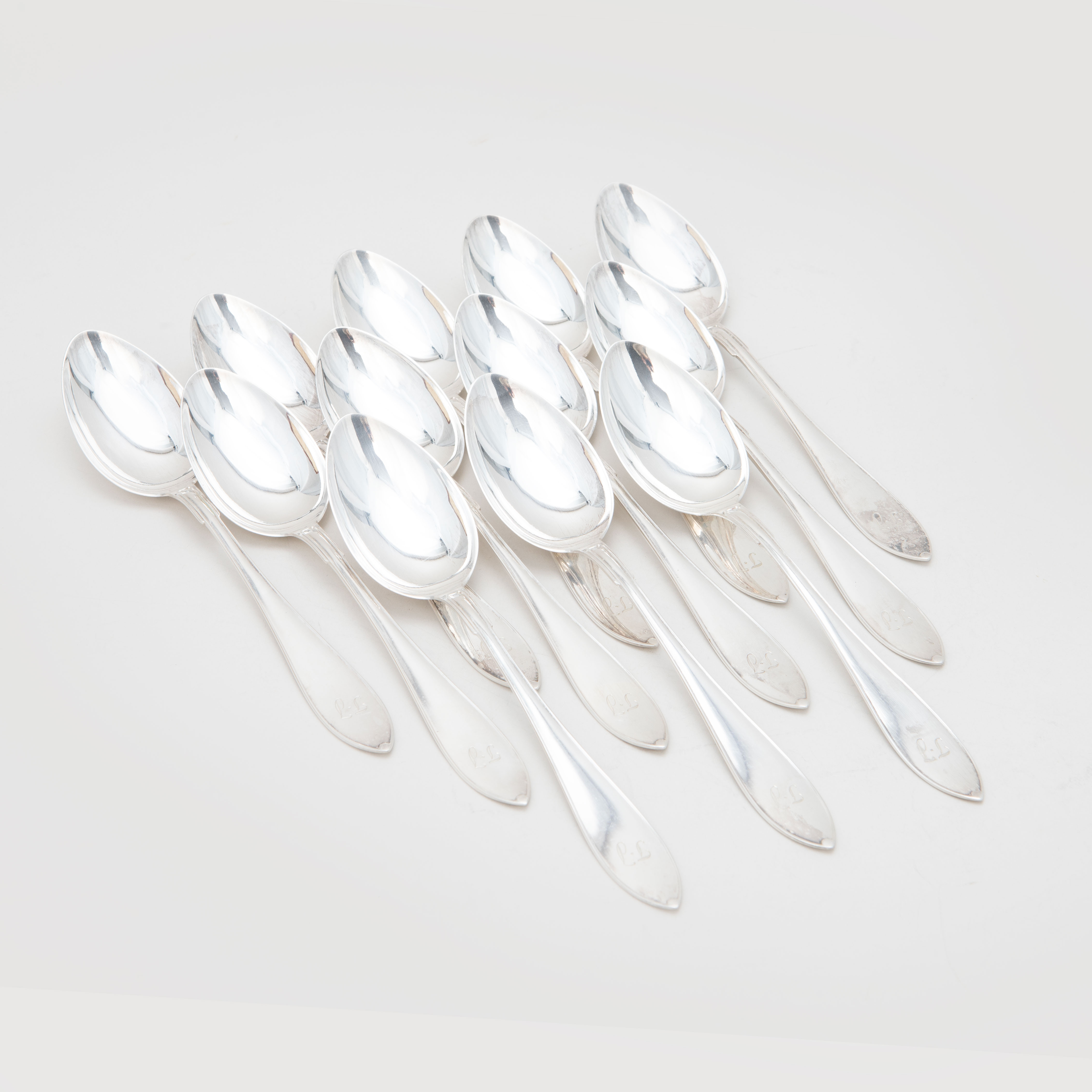 MATSKEDAR, 12 st, silver, GAB, vikt ca 570 gram.