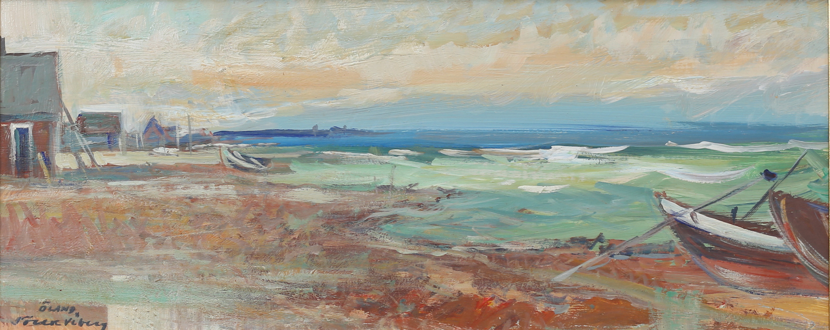 SÖREN VIBERG. (1937-2020) "Öland", olja på pannå, signerad.