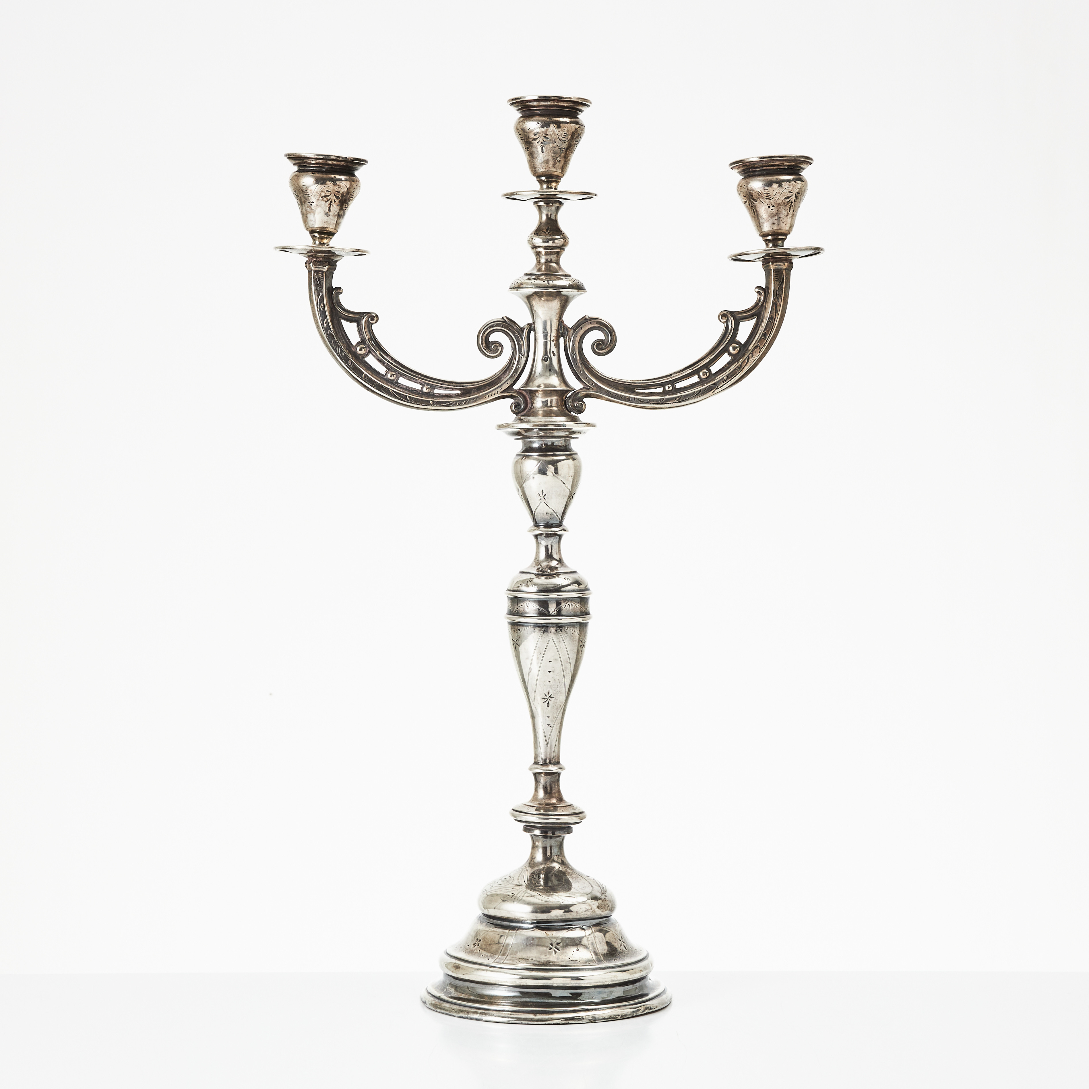 KANDELABER, silver 800. Österrike, sekelskifte 1900.