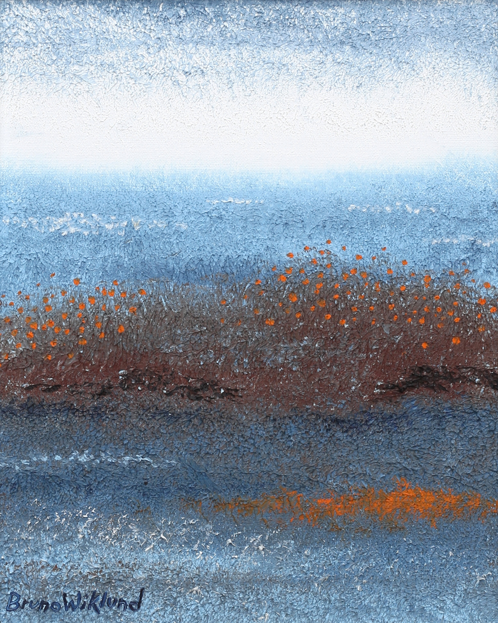 BRUNO WIKLUND. "Blommande marker", olja på duk, signerad.