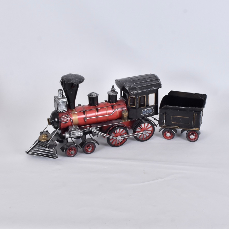 LEKSAKSTÅG MED VAGN, plåt, C2166, 1960/70-tal.