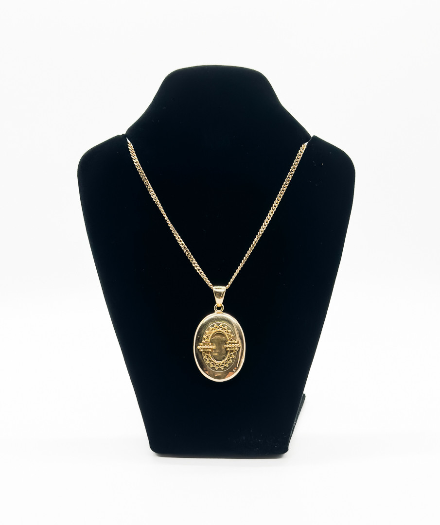 COLLIER & HÄNGE, 18k Guld, 18/1900-tal.