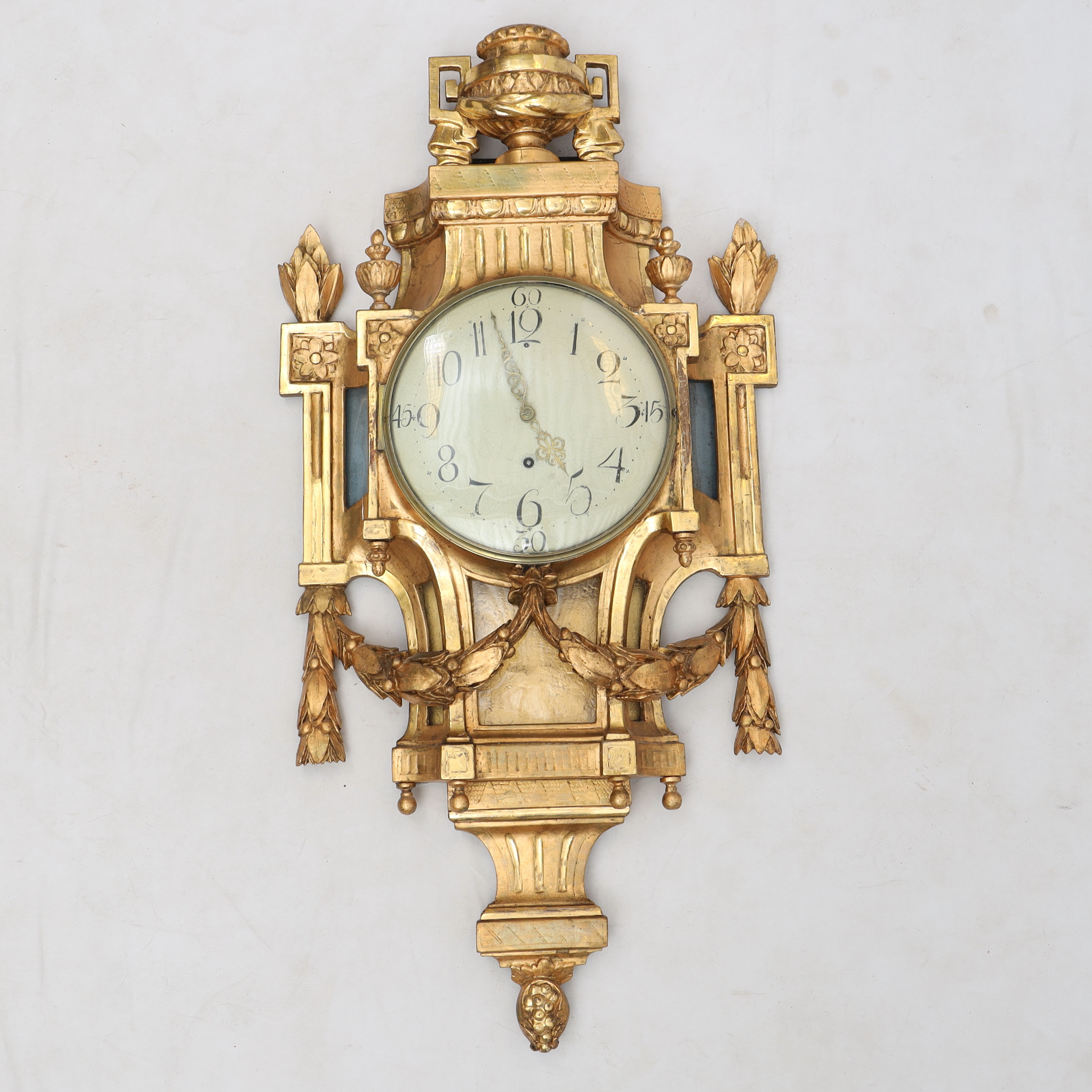 VÄGGPENDYL, gustaviansk, 1700-1800-tal, bronserad och förgylld.