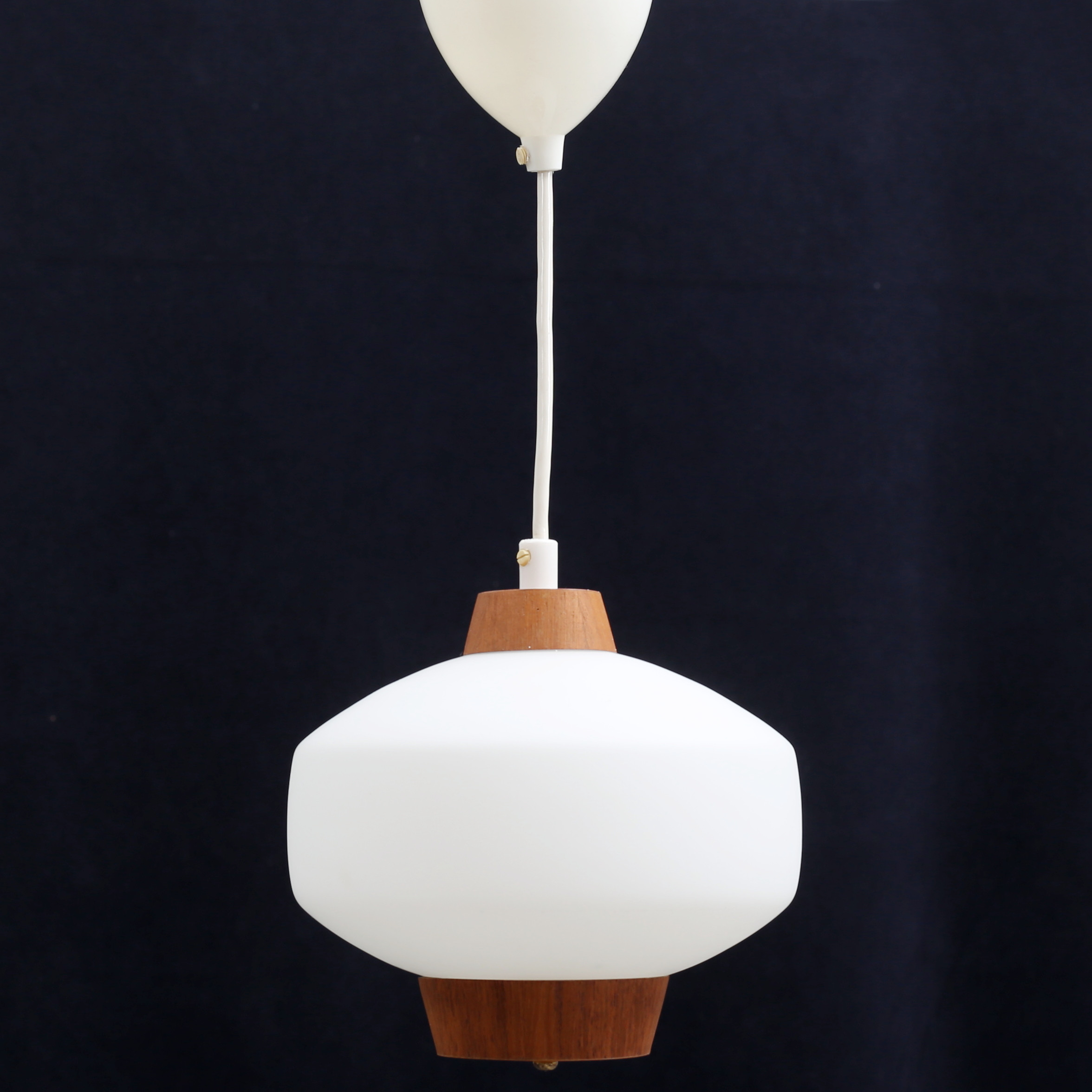 TAKLAMPA, teak/glas, 1950/60-tal.