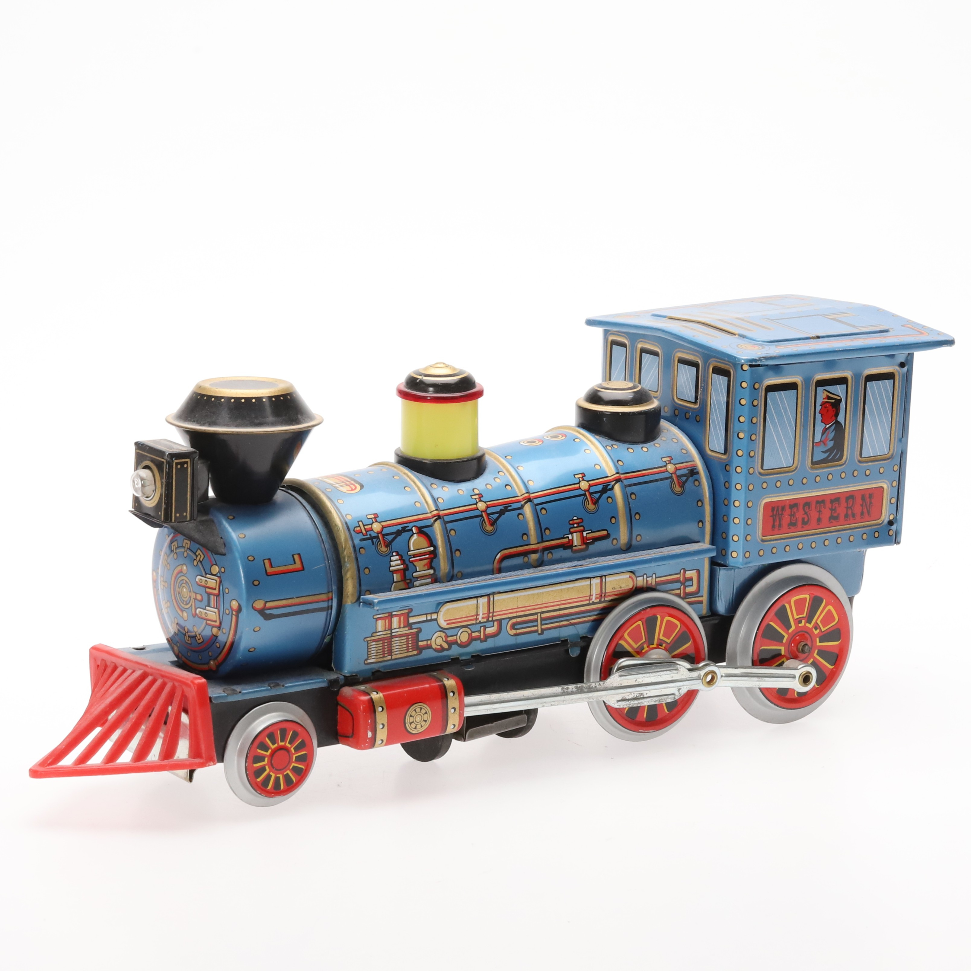 MEKANISK LEKSAK, ånglok, litograferad plåt, Modern Toys, Japan.