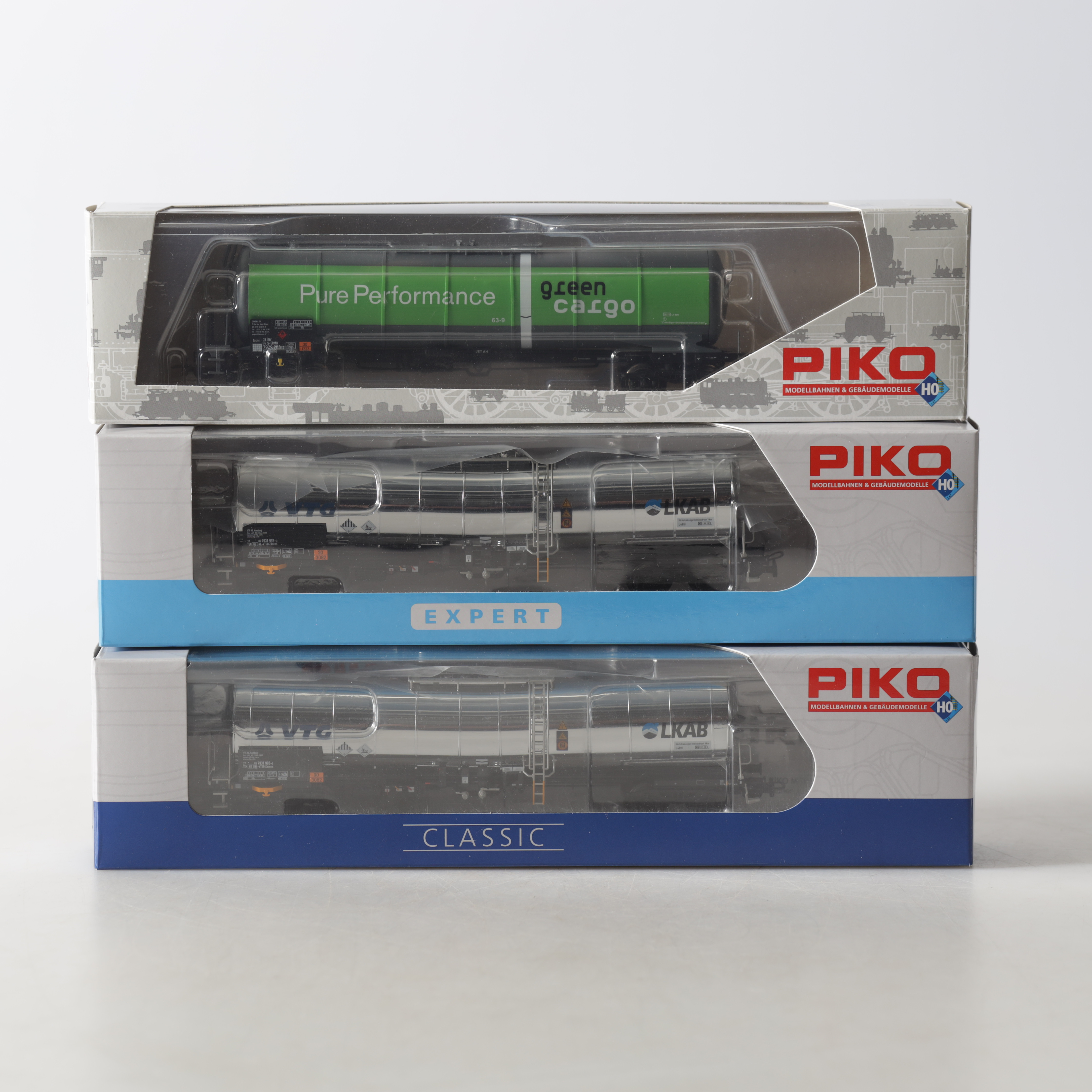 VAGNAR, 3 st. H0, LKAB samt Green Cargo, Piko.
